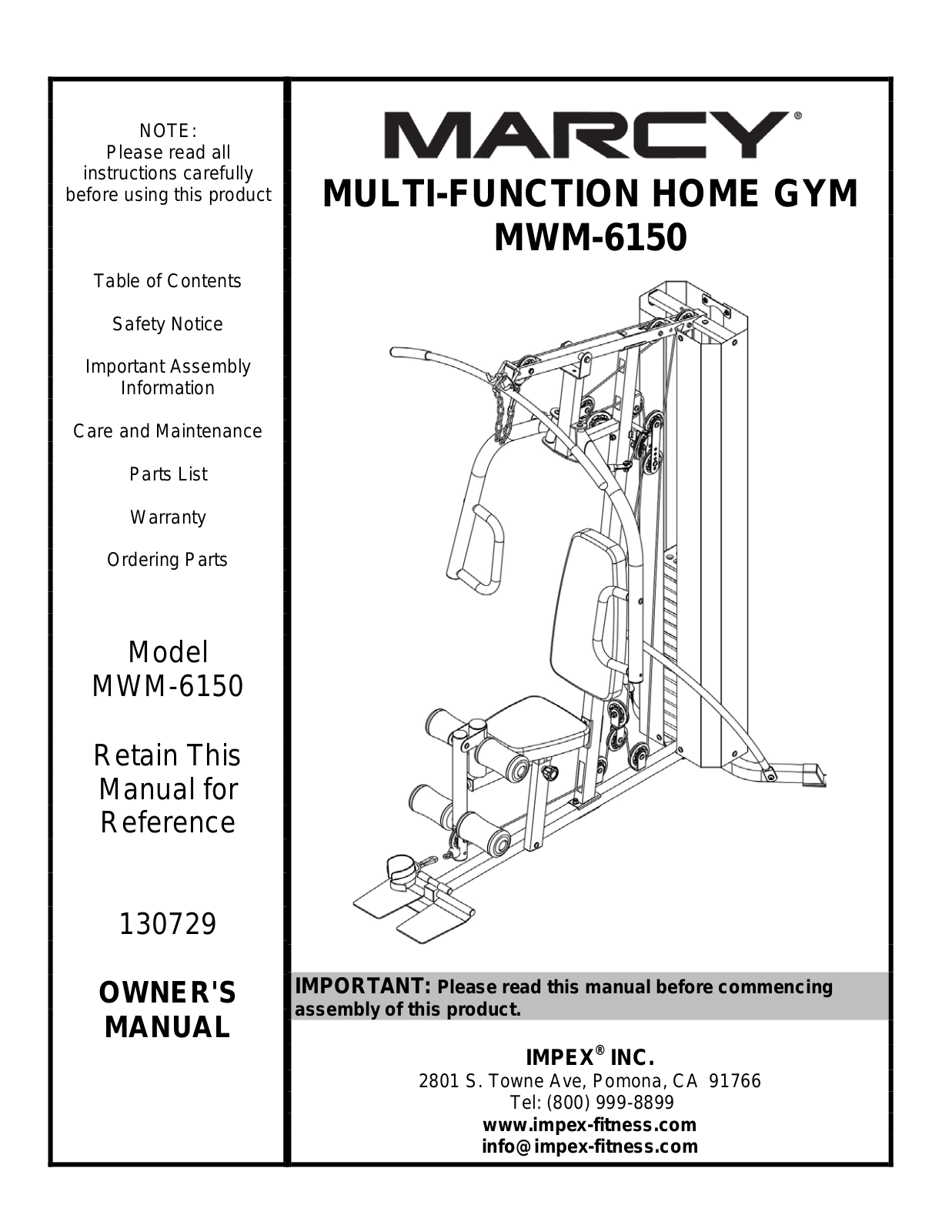 Impex MWM-6150 Owner's Manual