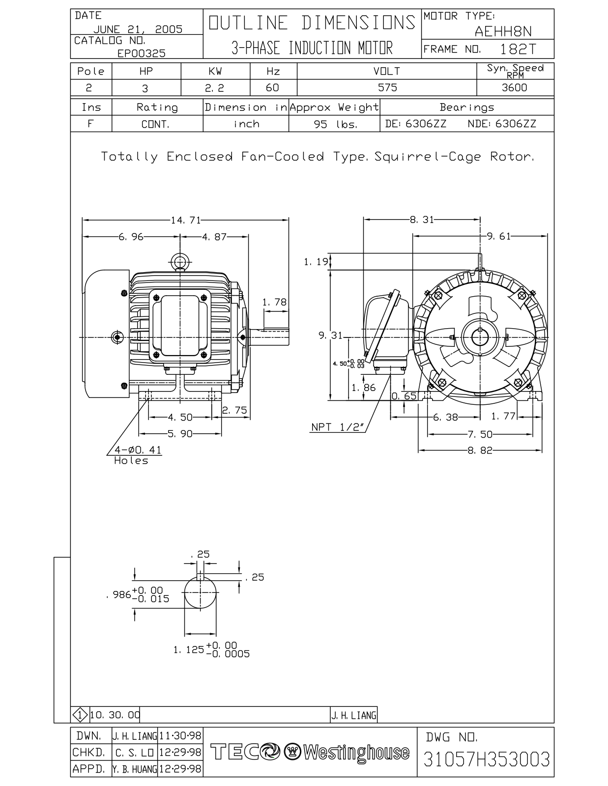 Teco EP00325 Reference Drawing