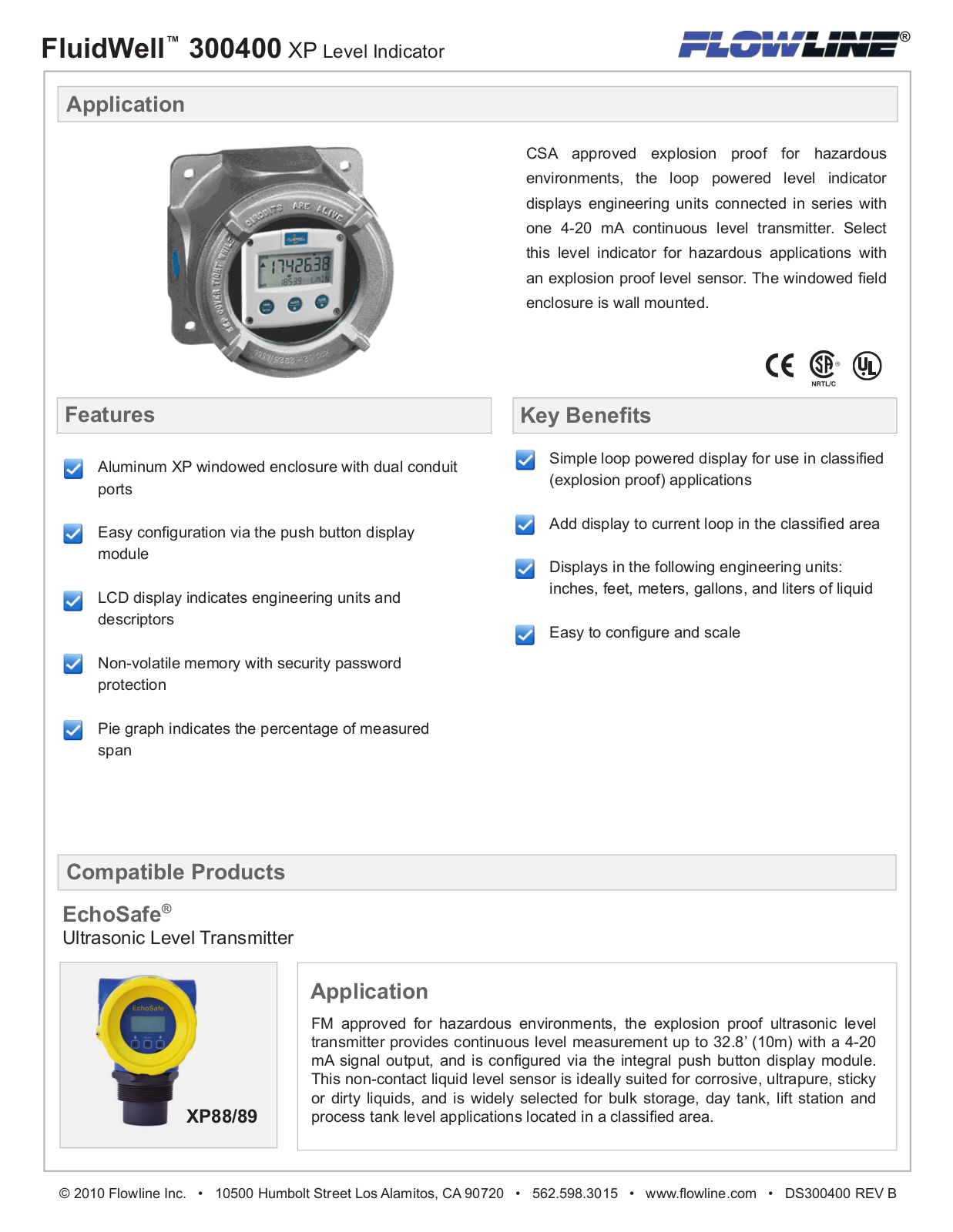 Flowline Fluidwell 300400 Data sheet