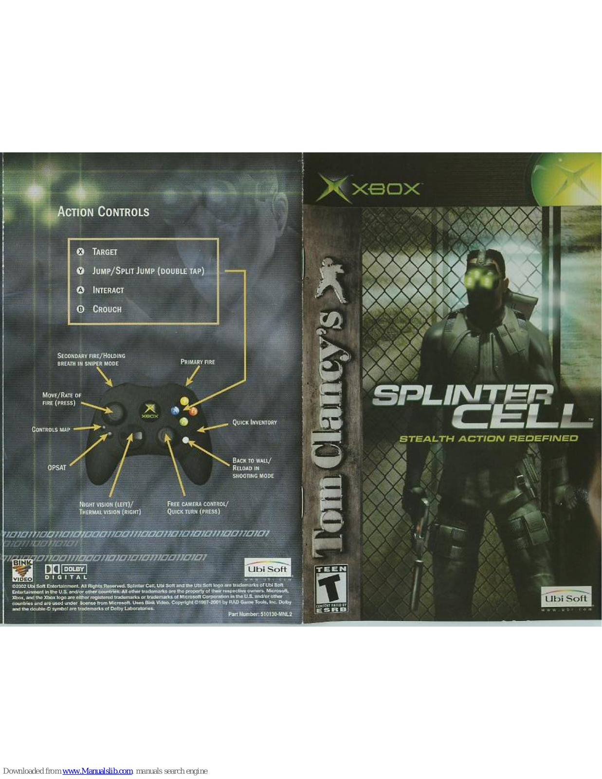 Ubi Soft TOM CLANCY S-SPLINTER CELL-STEALTH ACTION REDEFINED User Manual