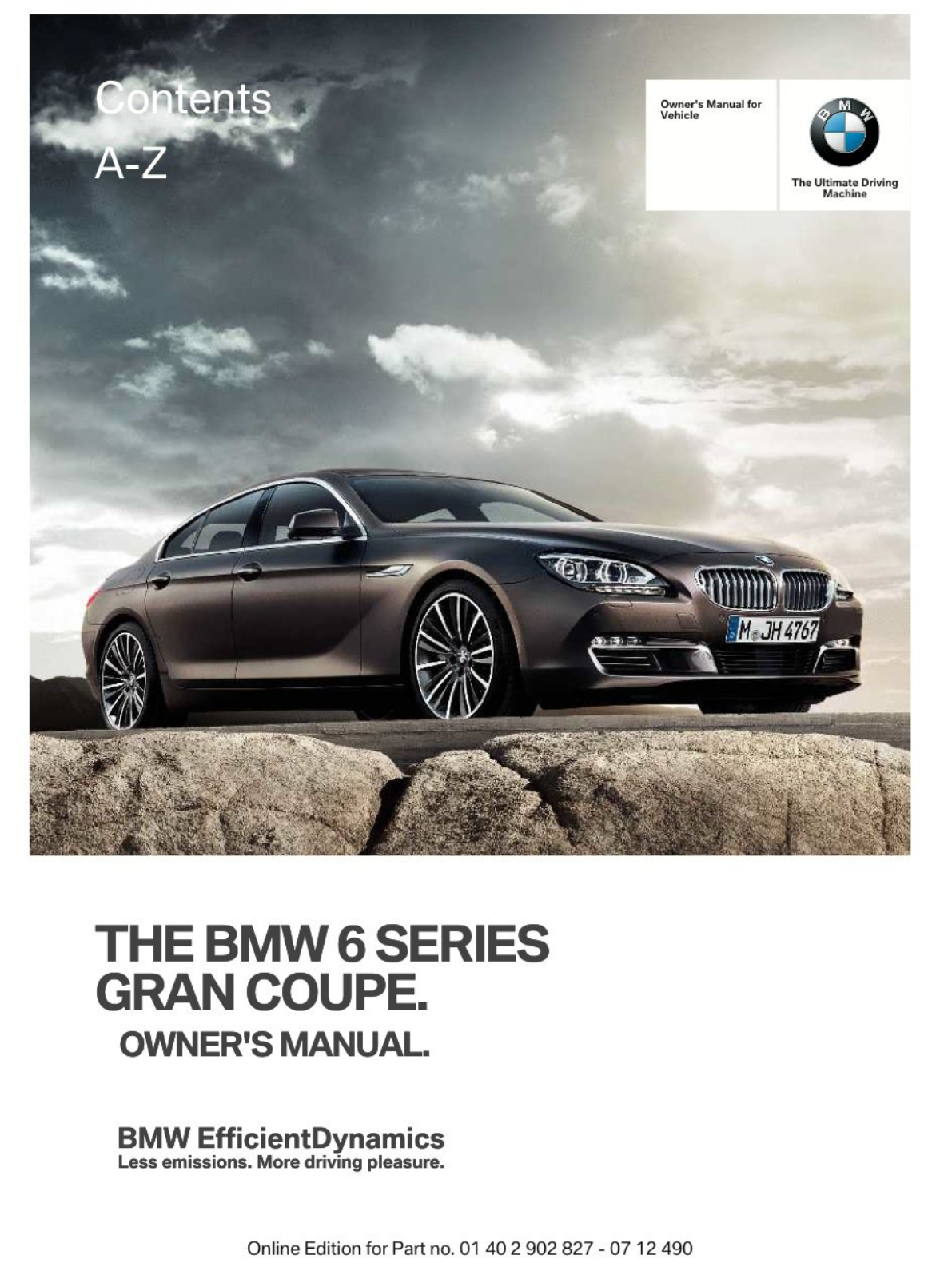 BMW 650i Gran Coupe 2013 Owner's Manual