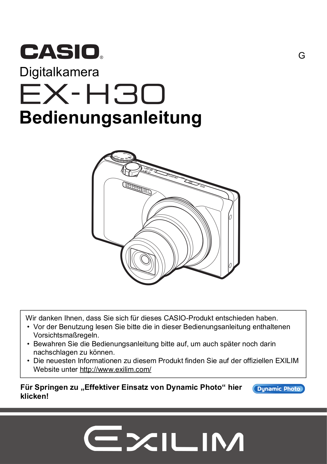 Casio EX-H30 User manual