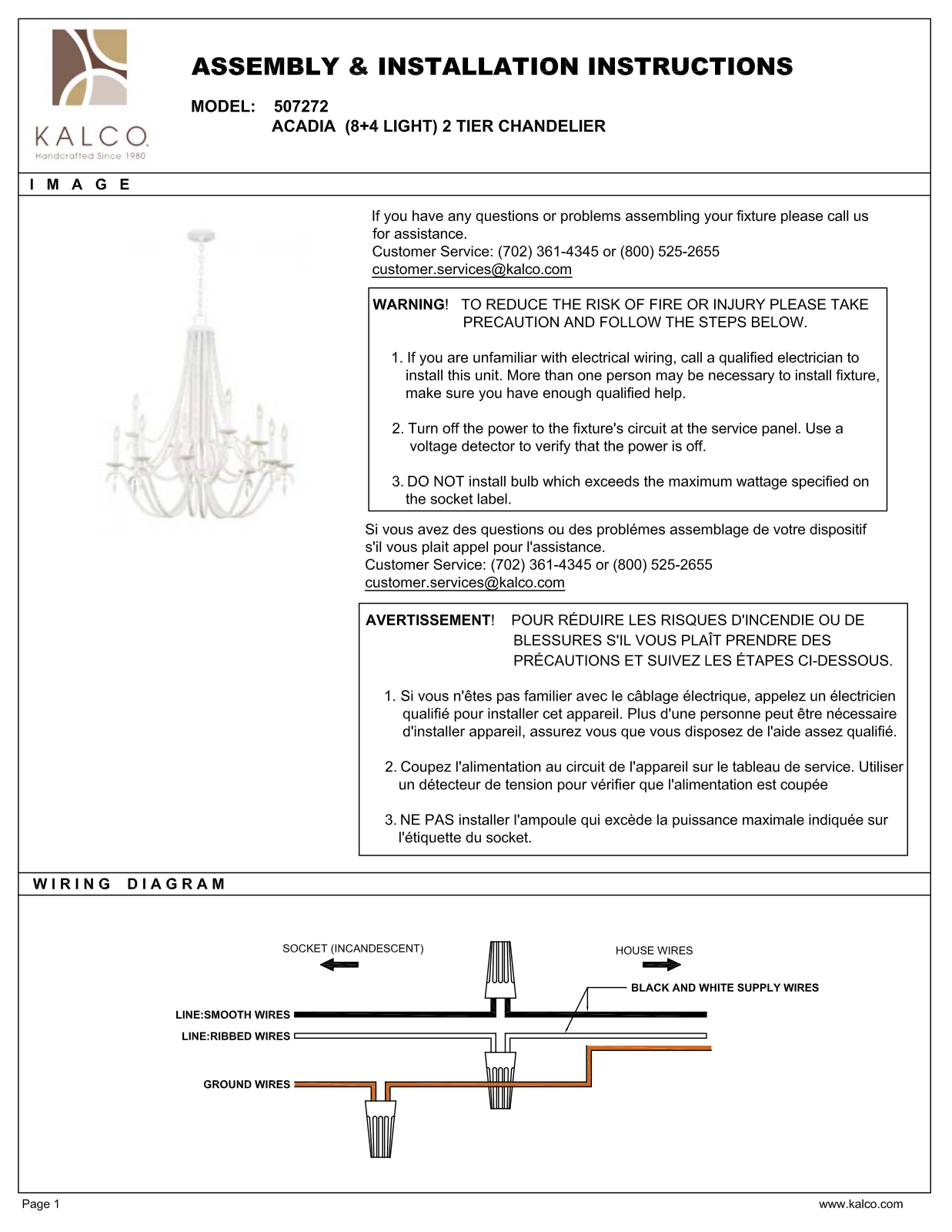 Kalco 507272DW Assembly Guide