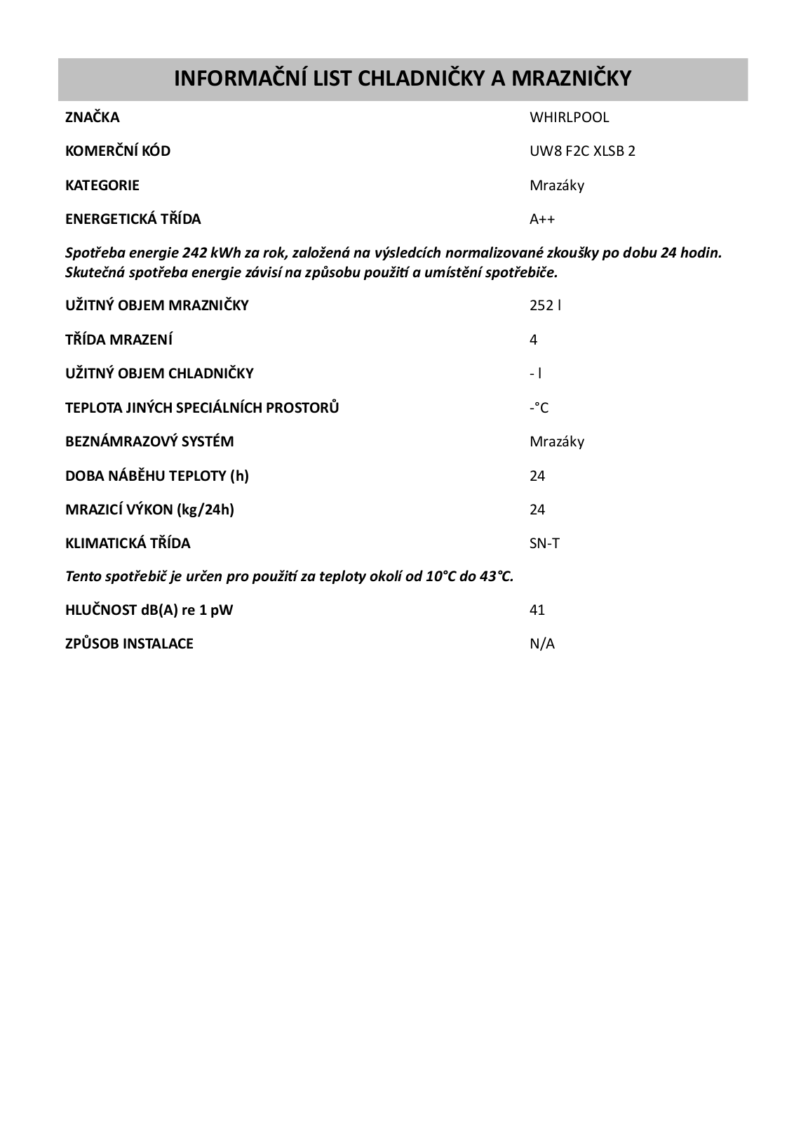 Whirlpool UW8 F2C XLSB 2 User Manual