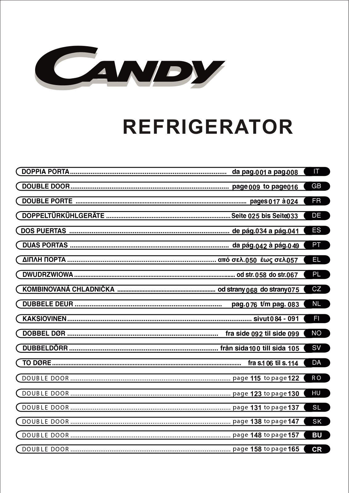 CANDY CCDS 6172X User Manual