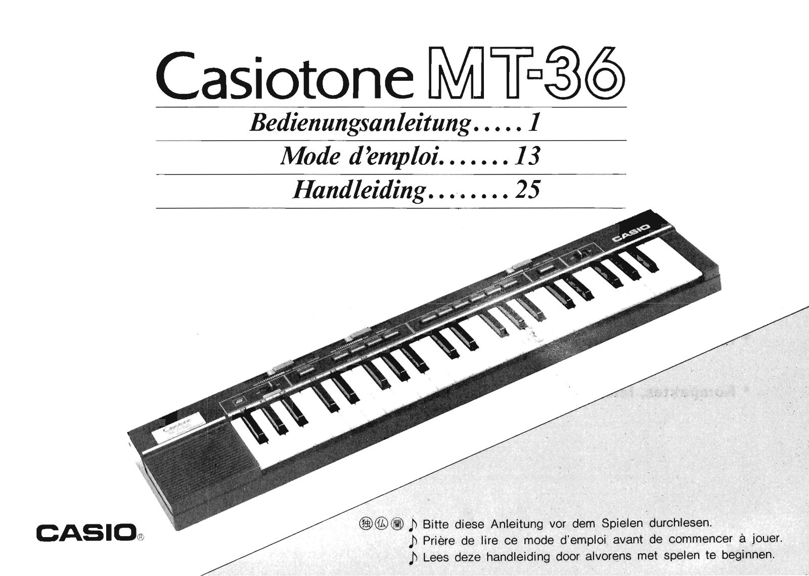Casio MT-36 User Manual