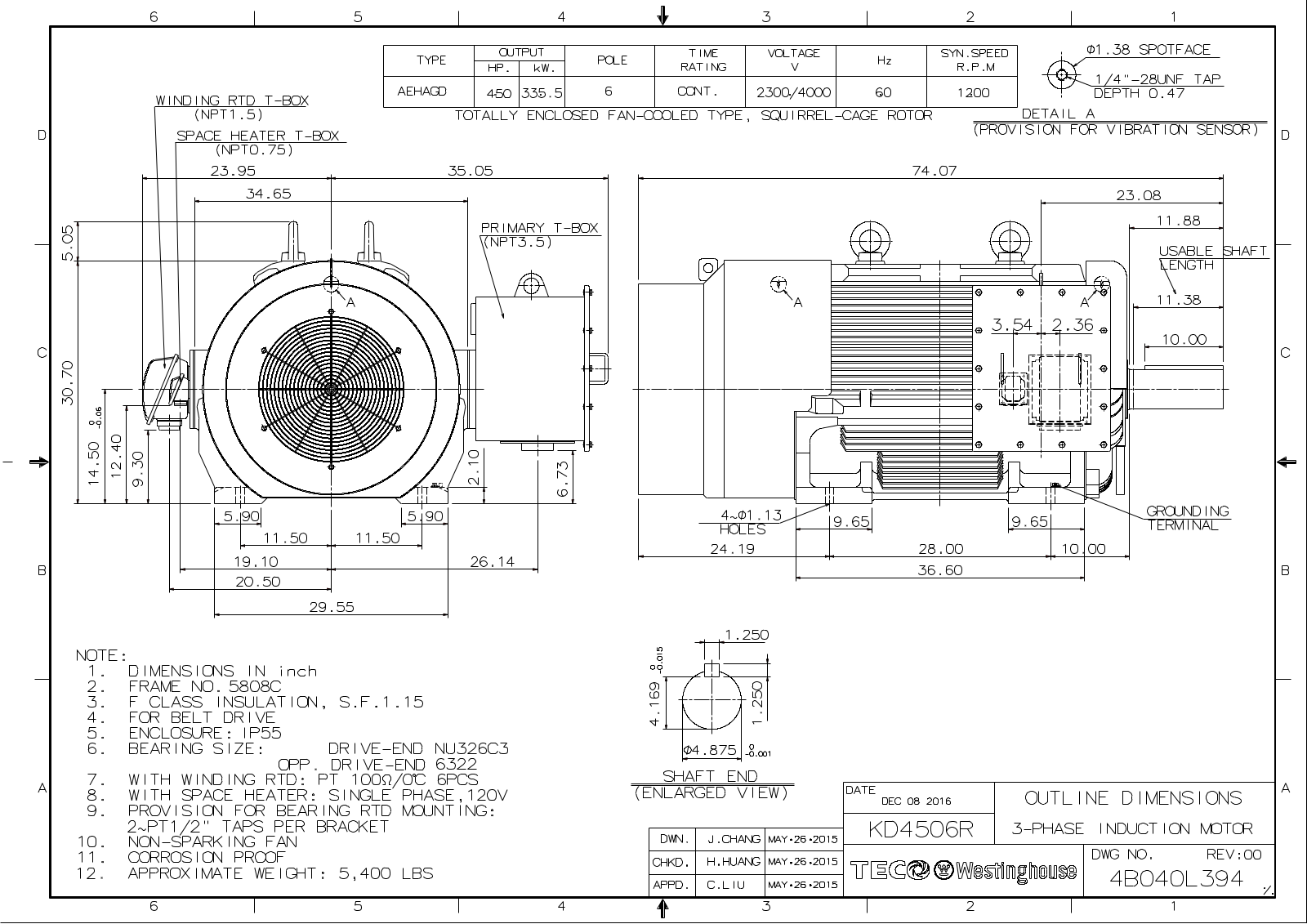 Teco KD4506R Reference Drawing