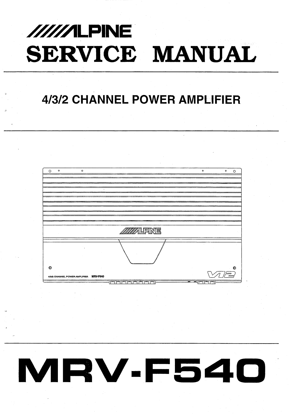 Alpine MRVF-540 Service manual