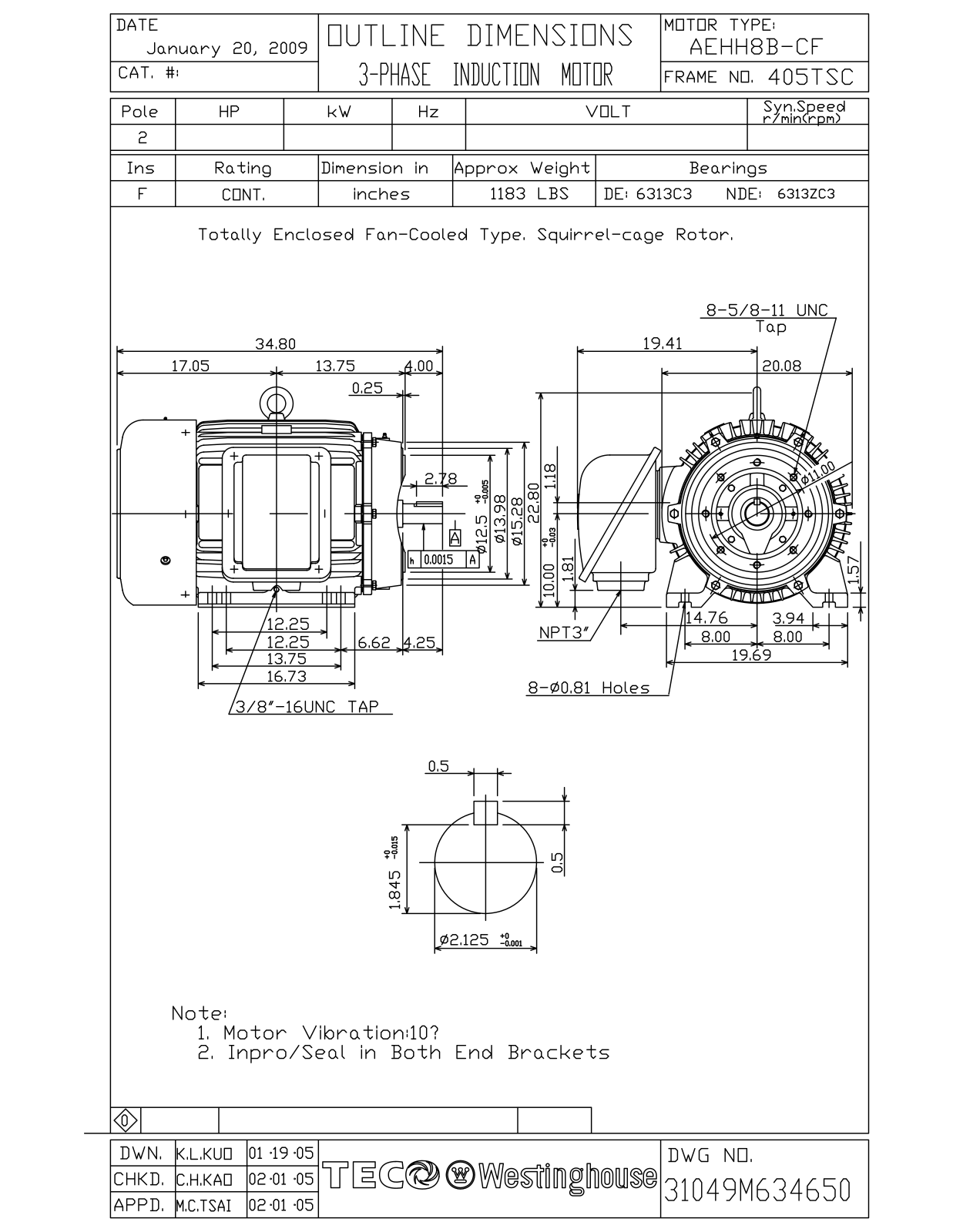 Teco HB1002C Reference Drawing