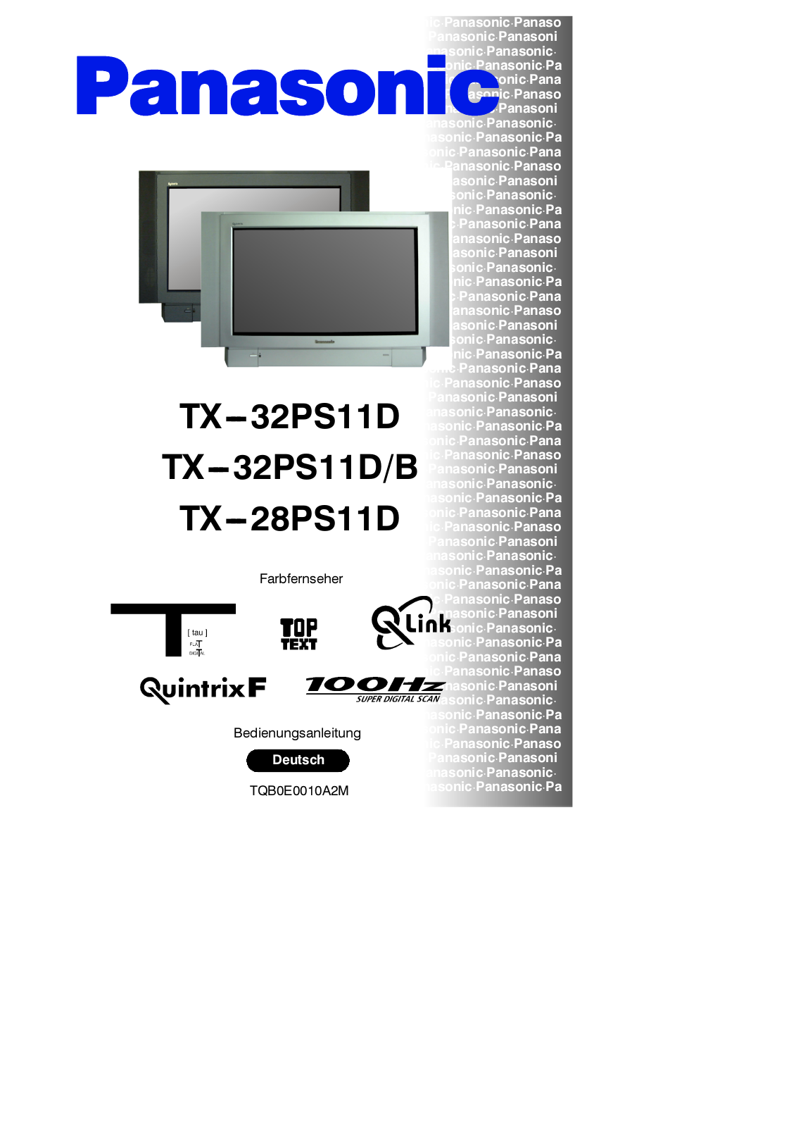 PANASONIC TX-32PS11D, TX-32PS11DB, TX-28PS11D User Manual