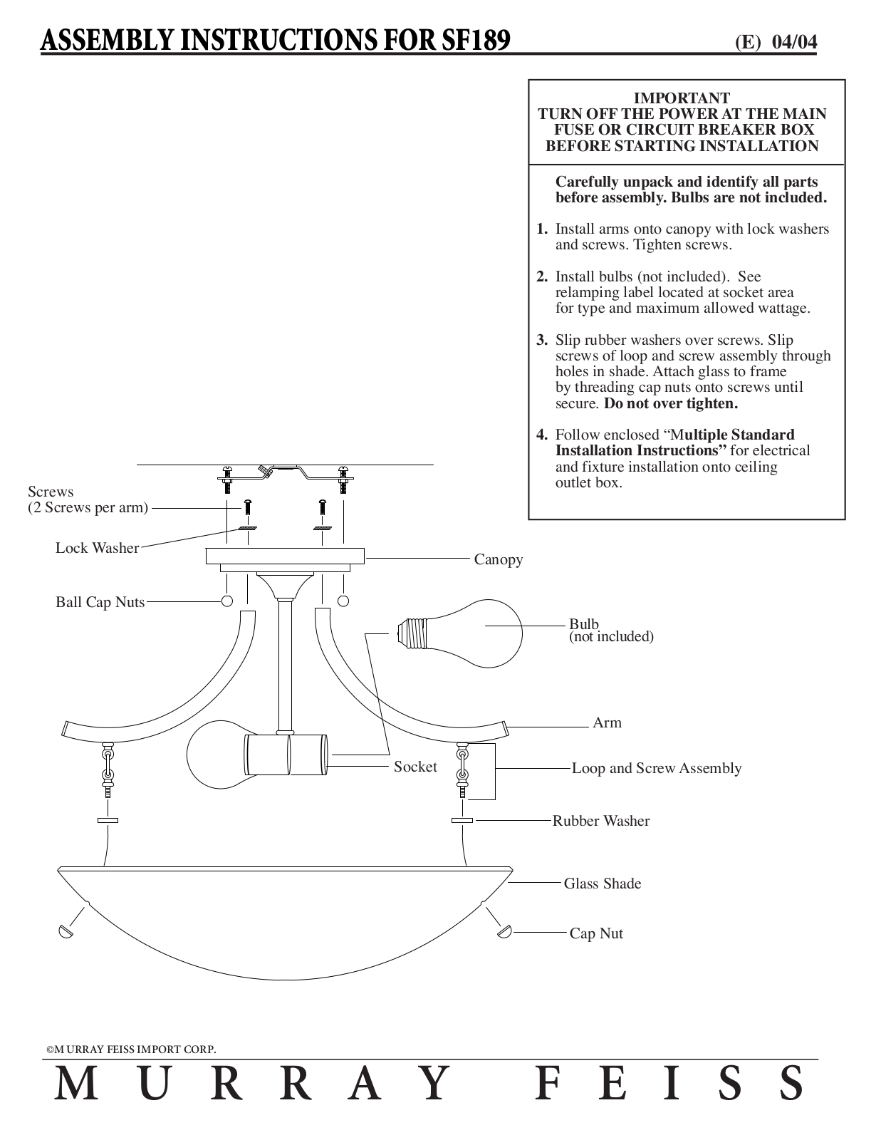 Feiss SF189 User Manual