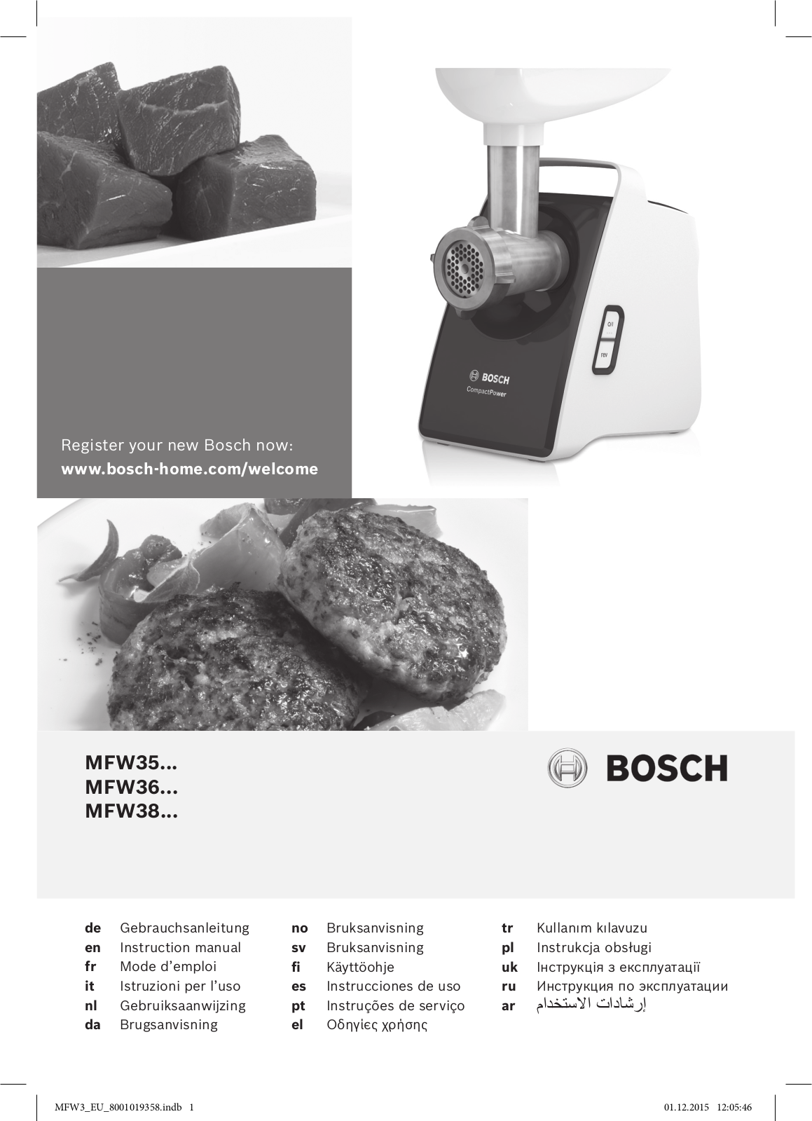 Bosch MFW3520W User Manual