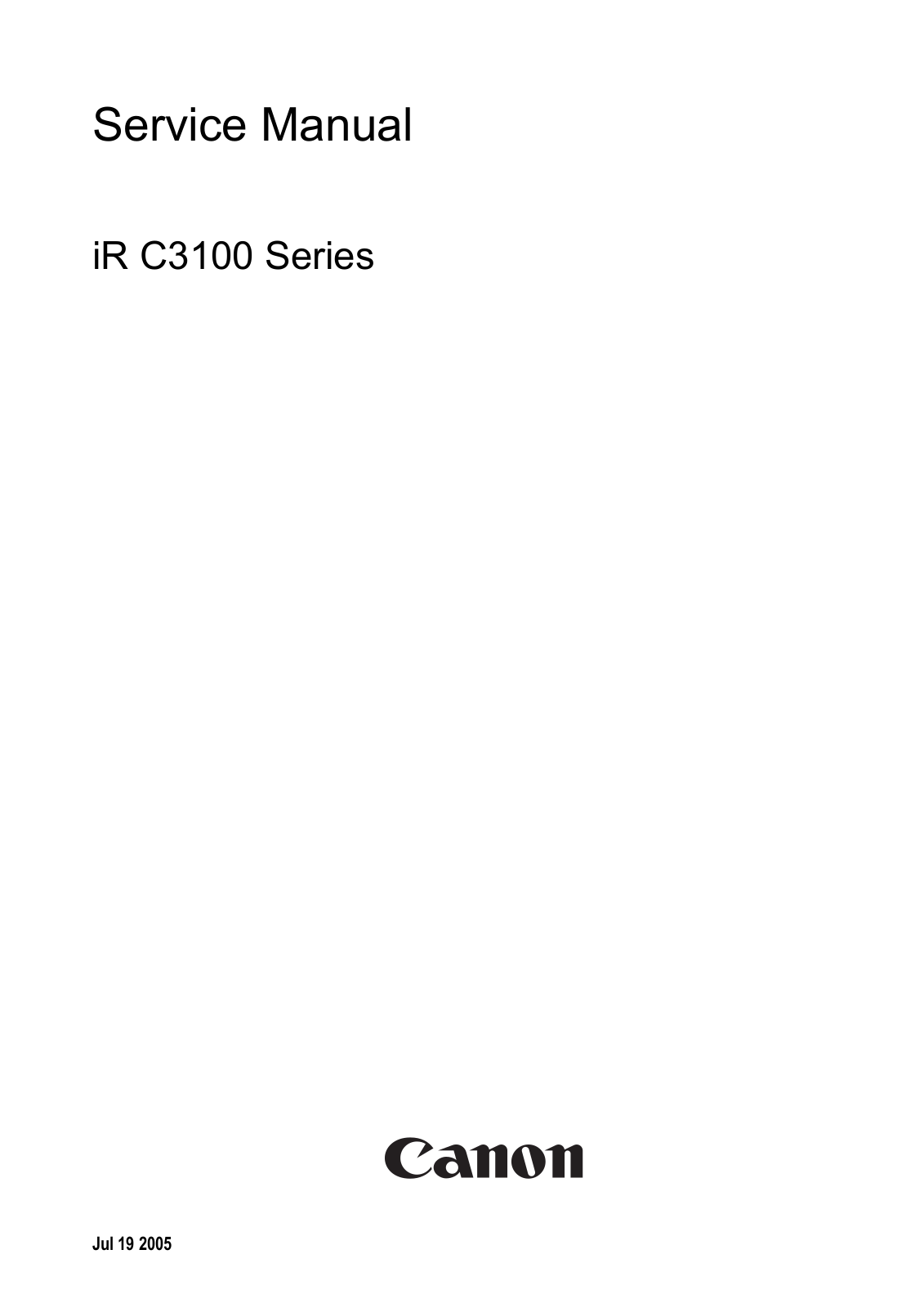 Canon iRC2570, iRC3170, iRC3100 Service Manual