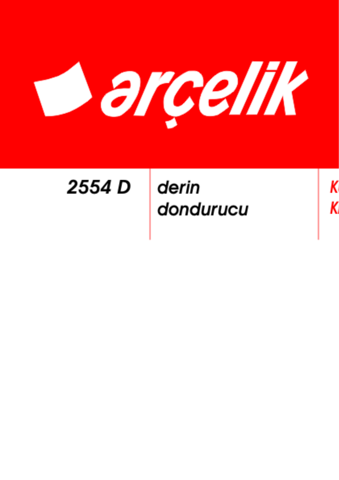 Arçelik 2554D User manual