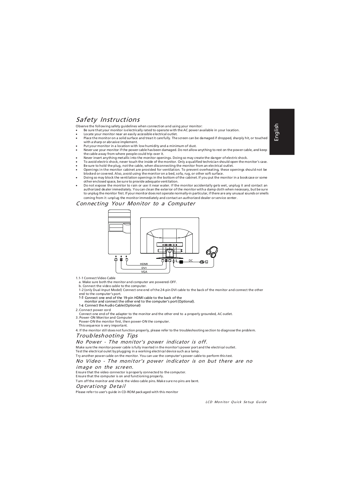 Acer G196WL, G226HQL, G236HL, G206HL User Manual