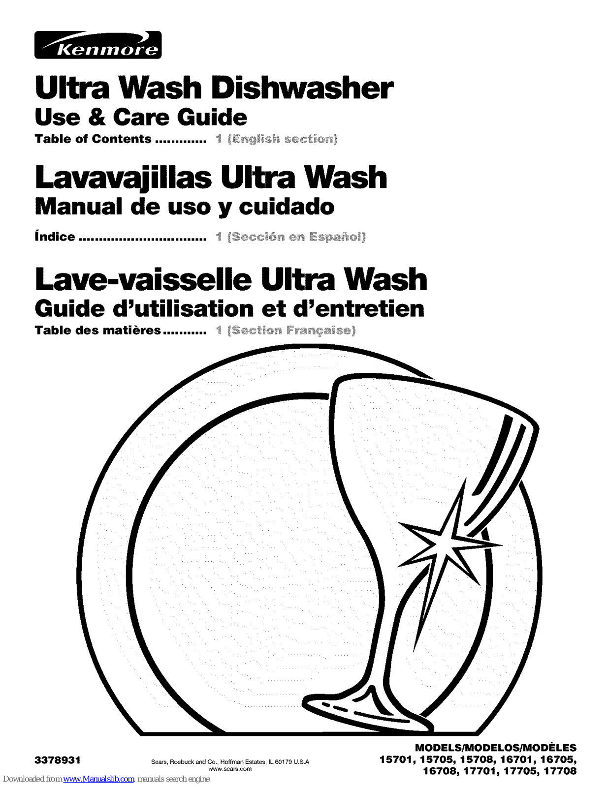 Kenmore Ultra Wash 15701, Ultra Wash 15705, Ultra Wash 15708, Ultra Wash 16701, Ultra Wash 16705 Use & Care Manual - ManualMachine.com