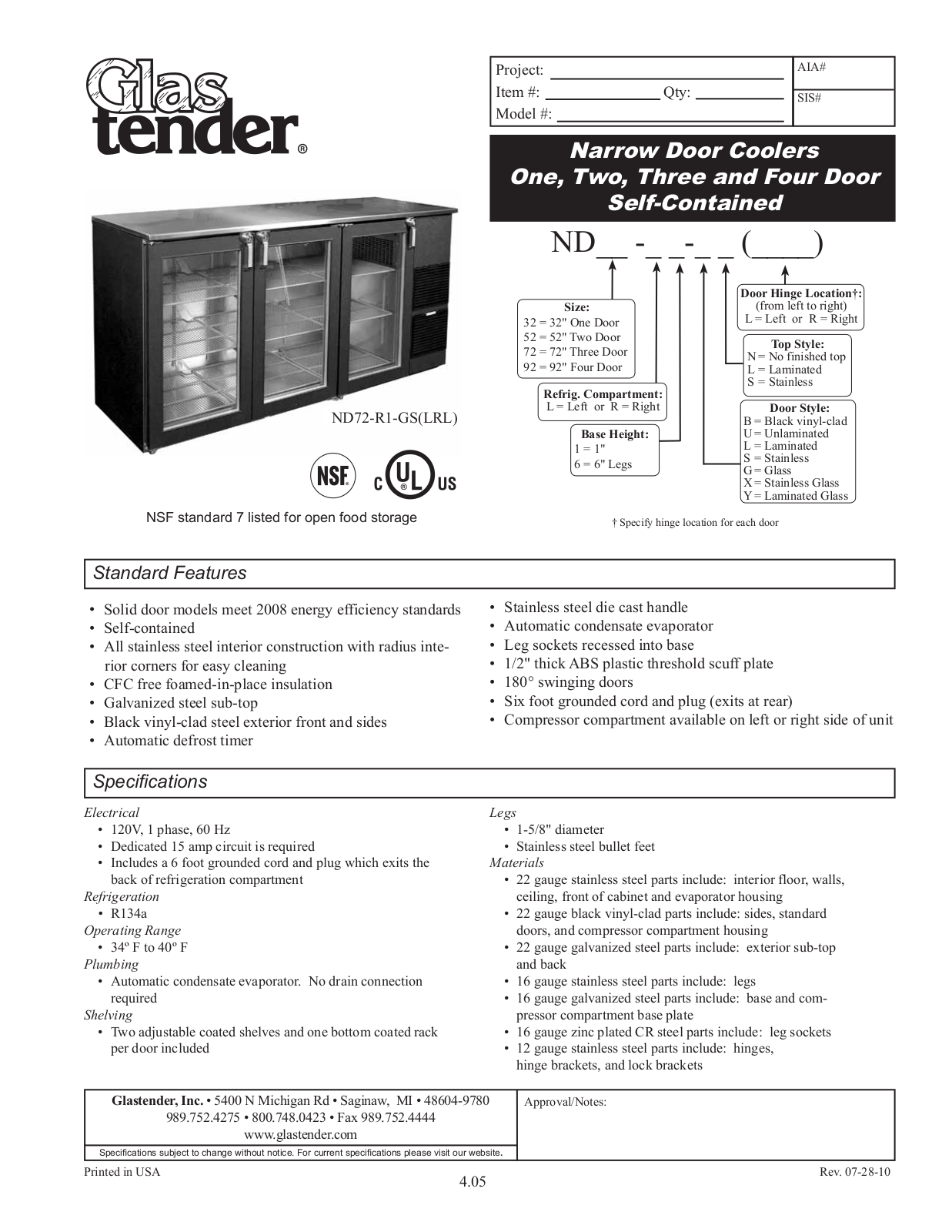 Glastender ND72-R1-GS-LRL, ND32 User Manual