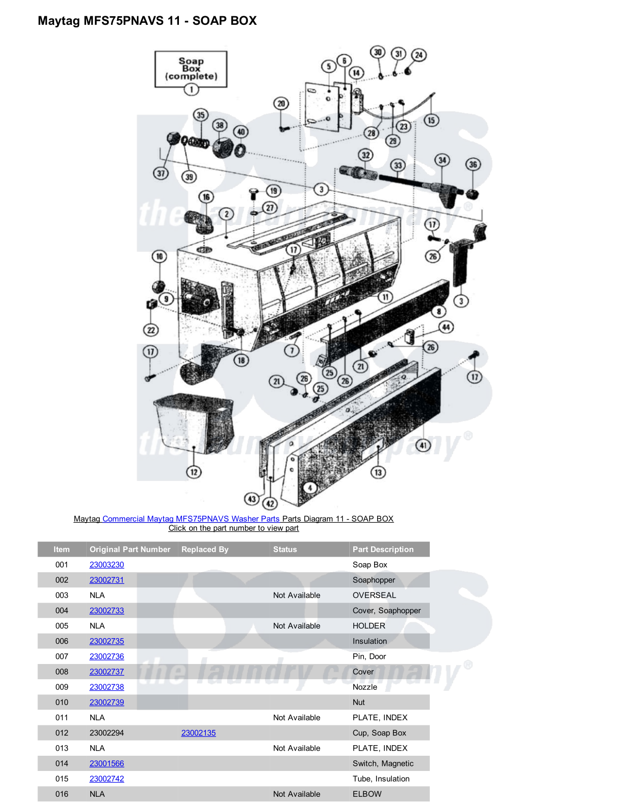 Maytag MFS75PNAVS Parts Diagram