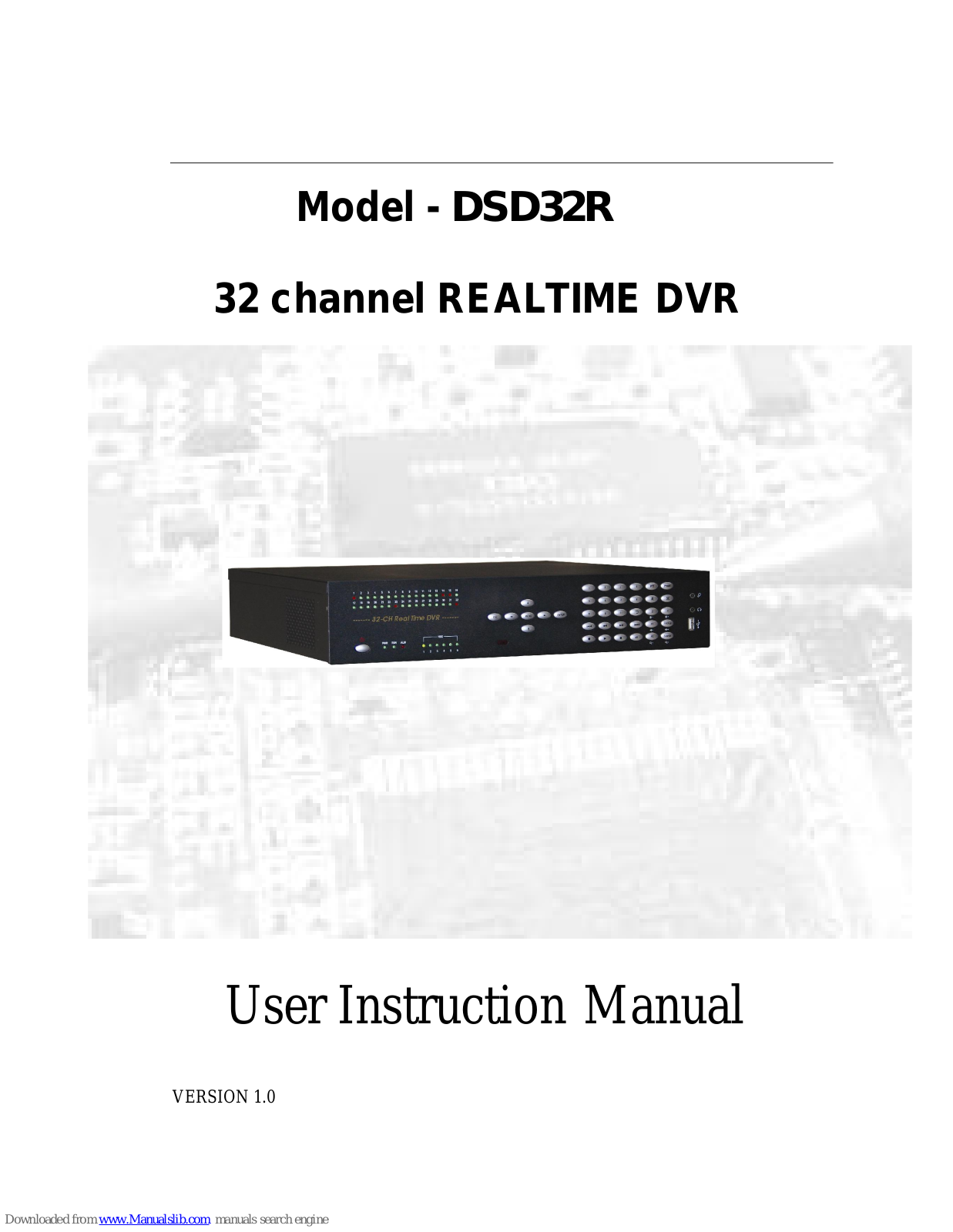 System Q DSD32R User Instruction Manual