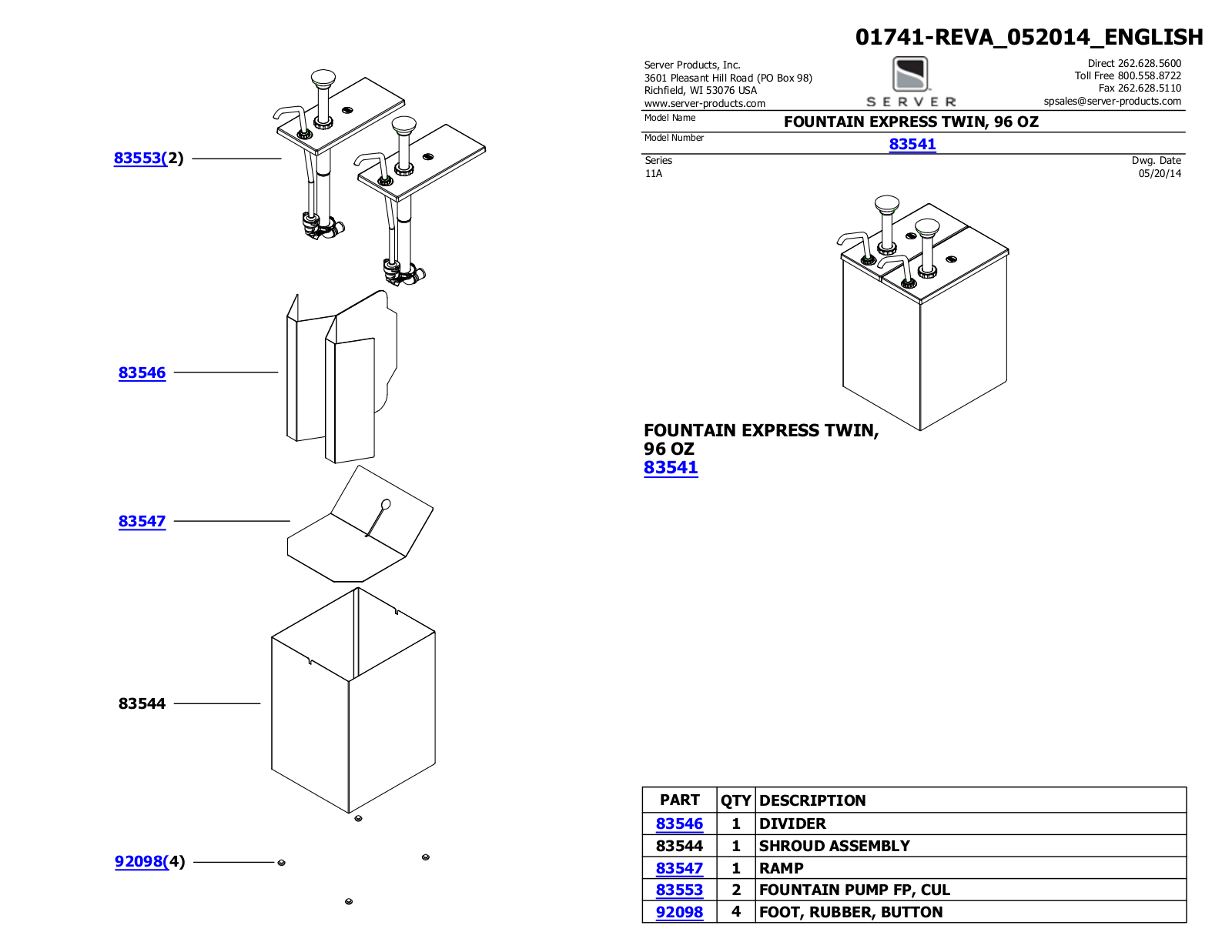 Server 83541 Parts Manual