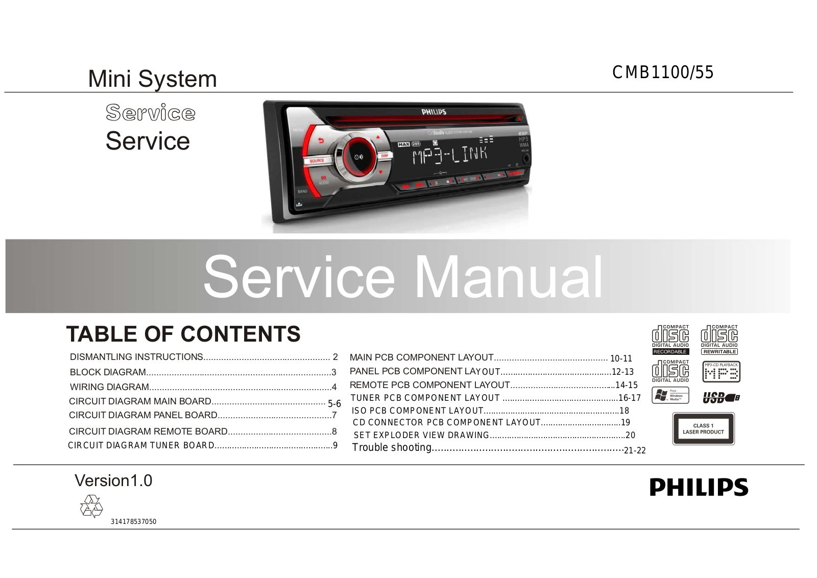 Philips CMB-1100 Service Manual
