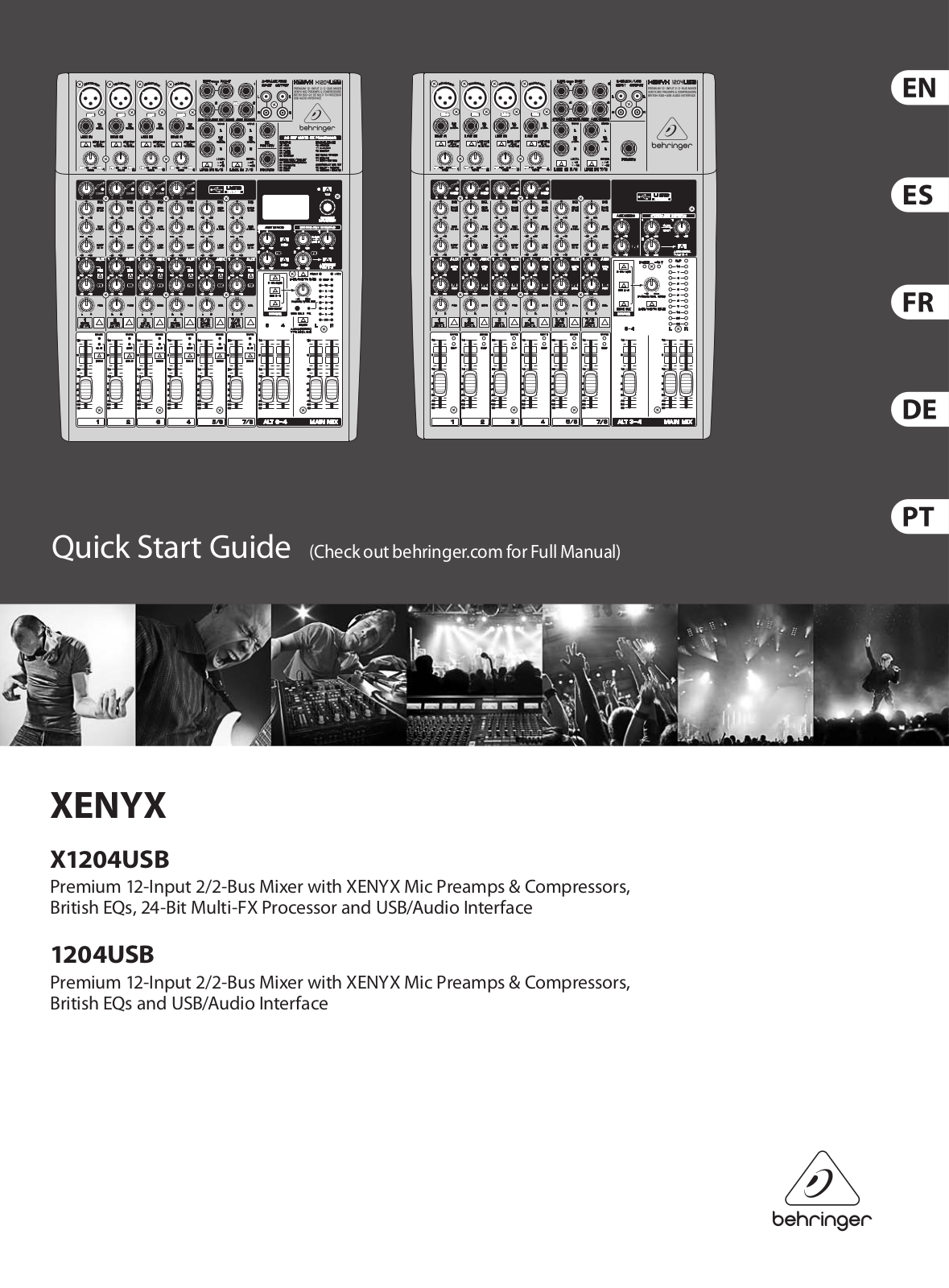 Behringer Xenyx 1204USB, Xenyx X1204USB Quick Start Guide