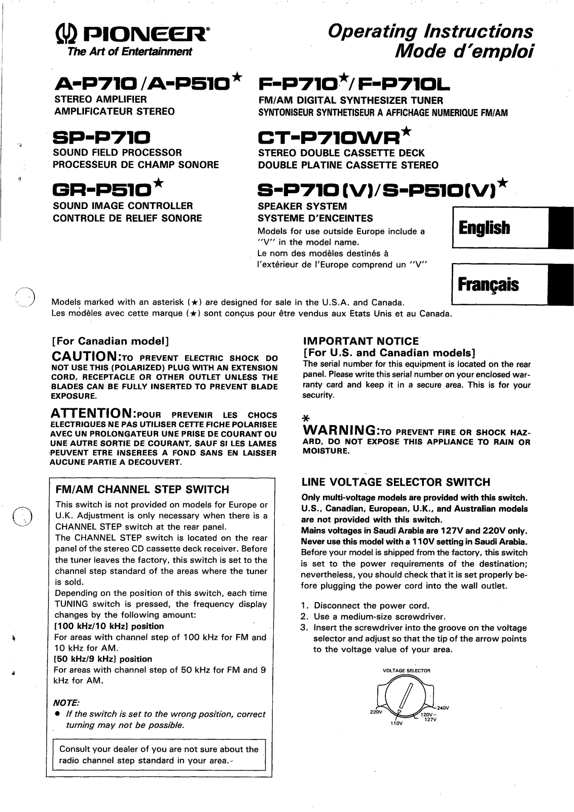 Pioneer CT-P710WR, SP-P710, GR-P710 User Manual