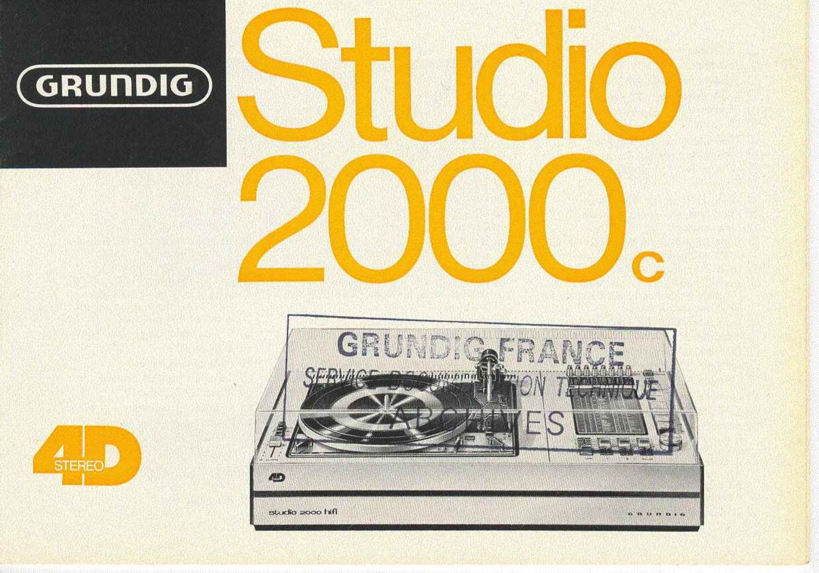 Grundig 2000-C Owners Manual