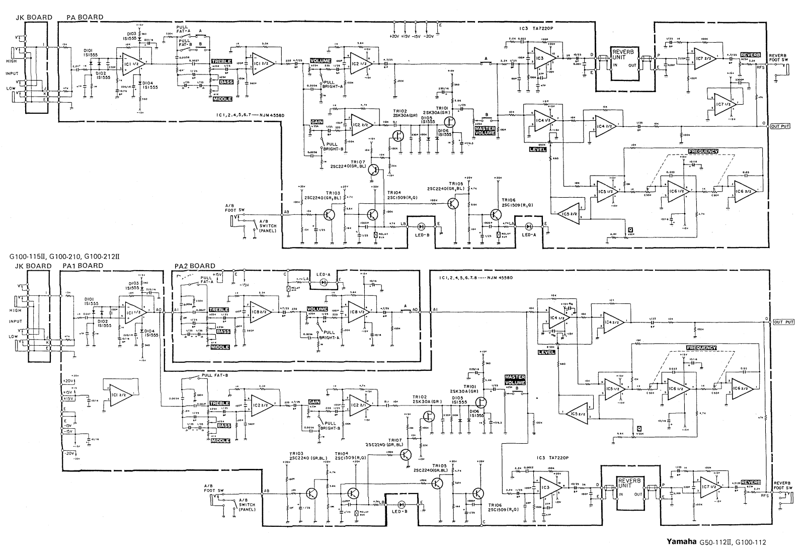 Yamaha G50, G100, G112 II Schematic