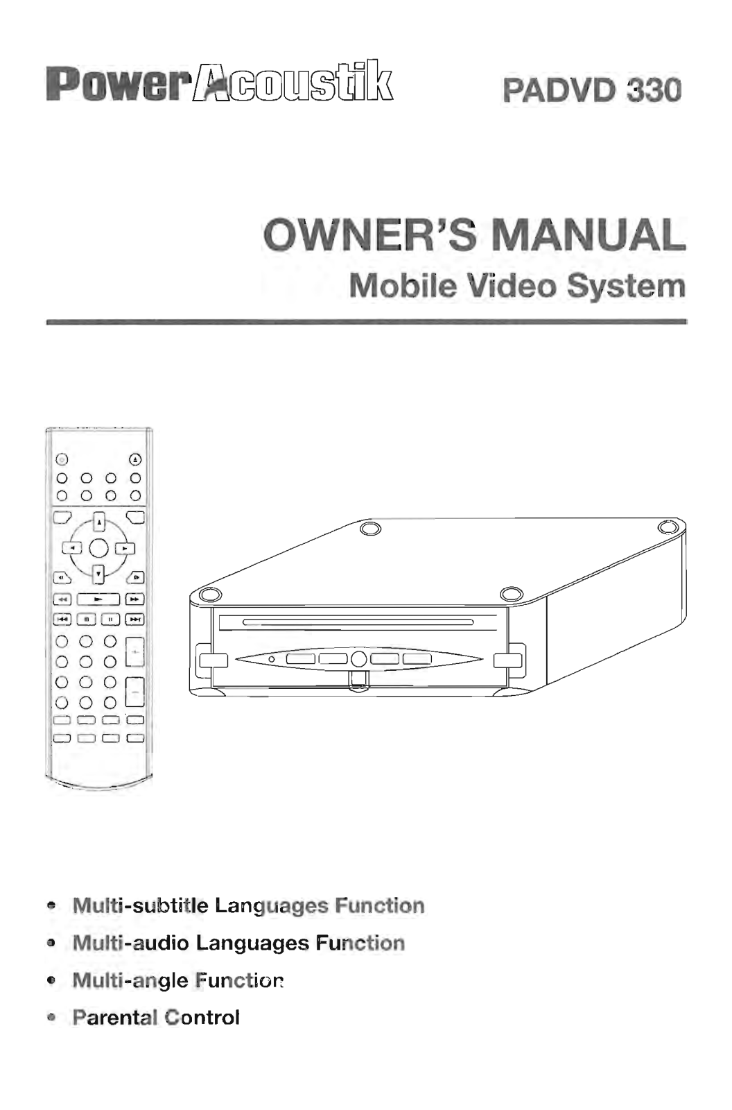 Power Acoustik paddvd 330 User Manual