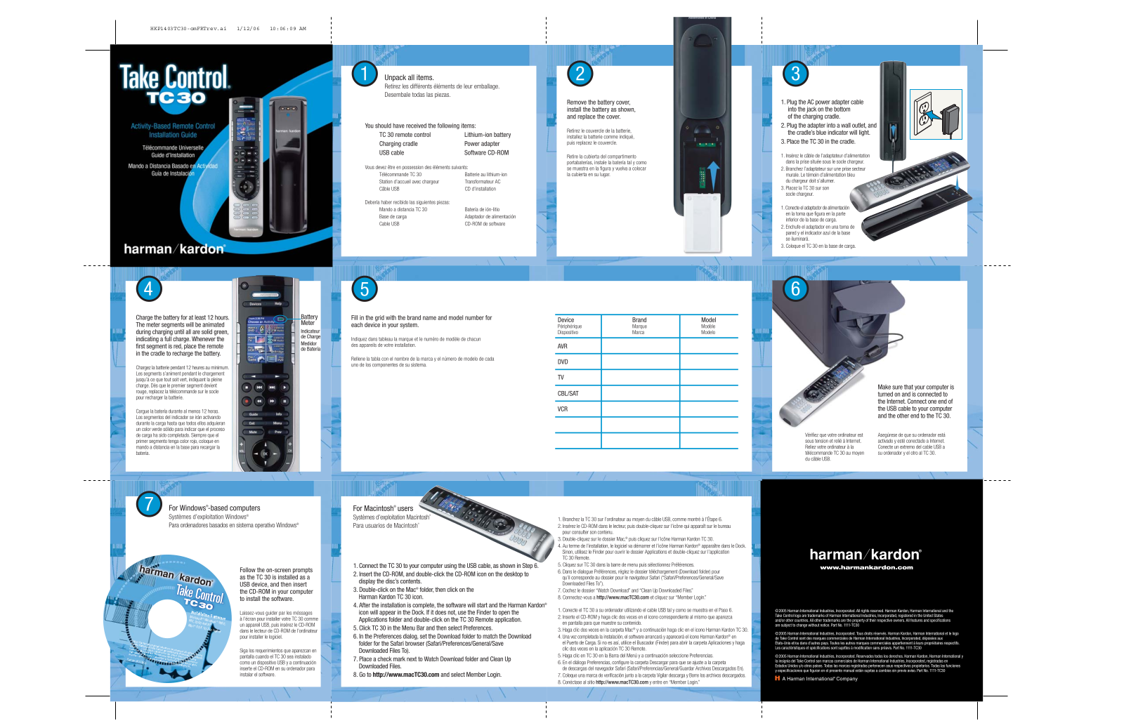 Harman-Kardon TC30 User Manual