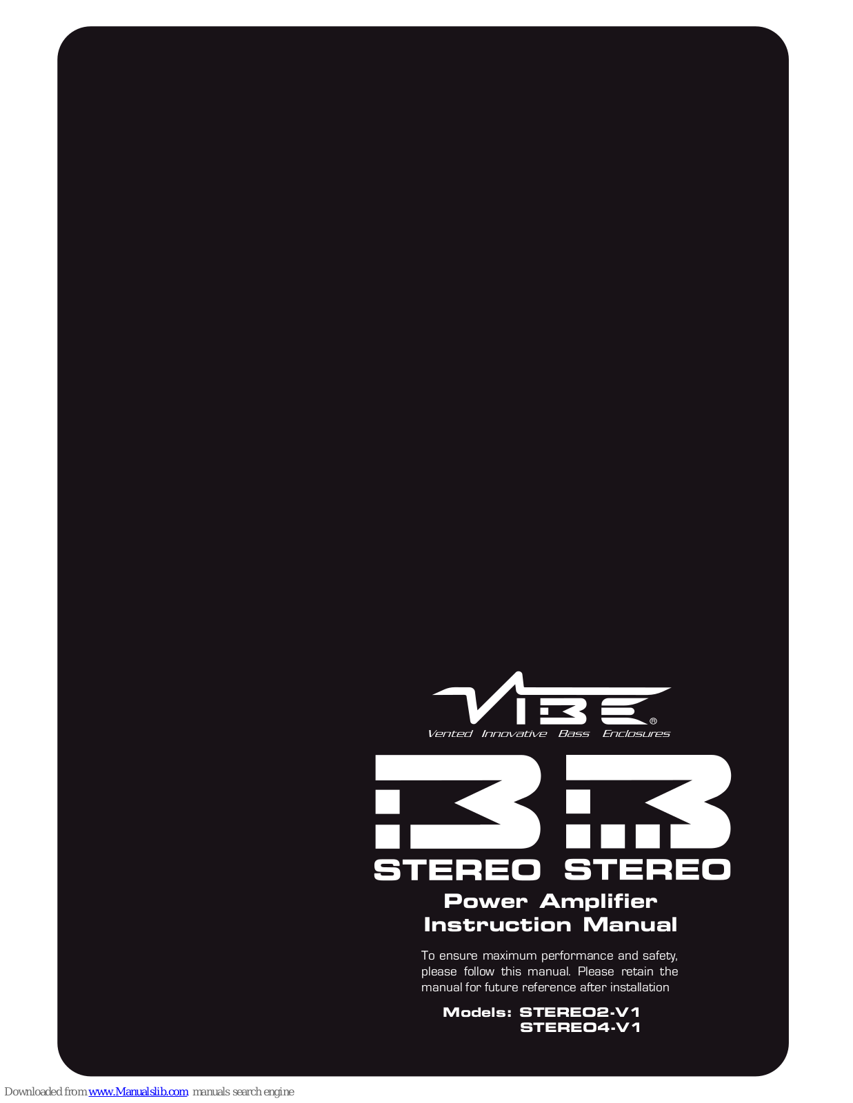 Vibe STEREO2-V1, STEREO4-V1 Instruction Manual