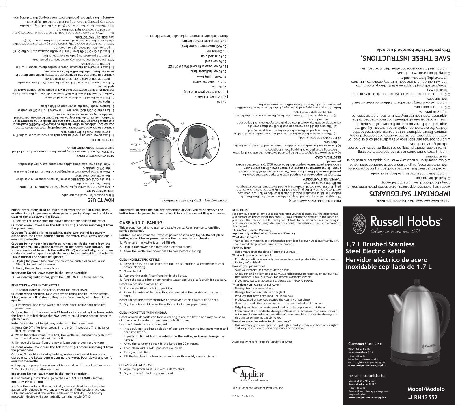 Russell hobbs RH13552 User Manual