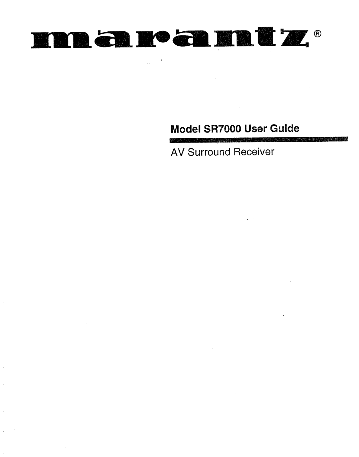 Marantz SR7000 User Manual