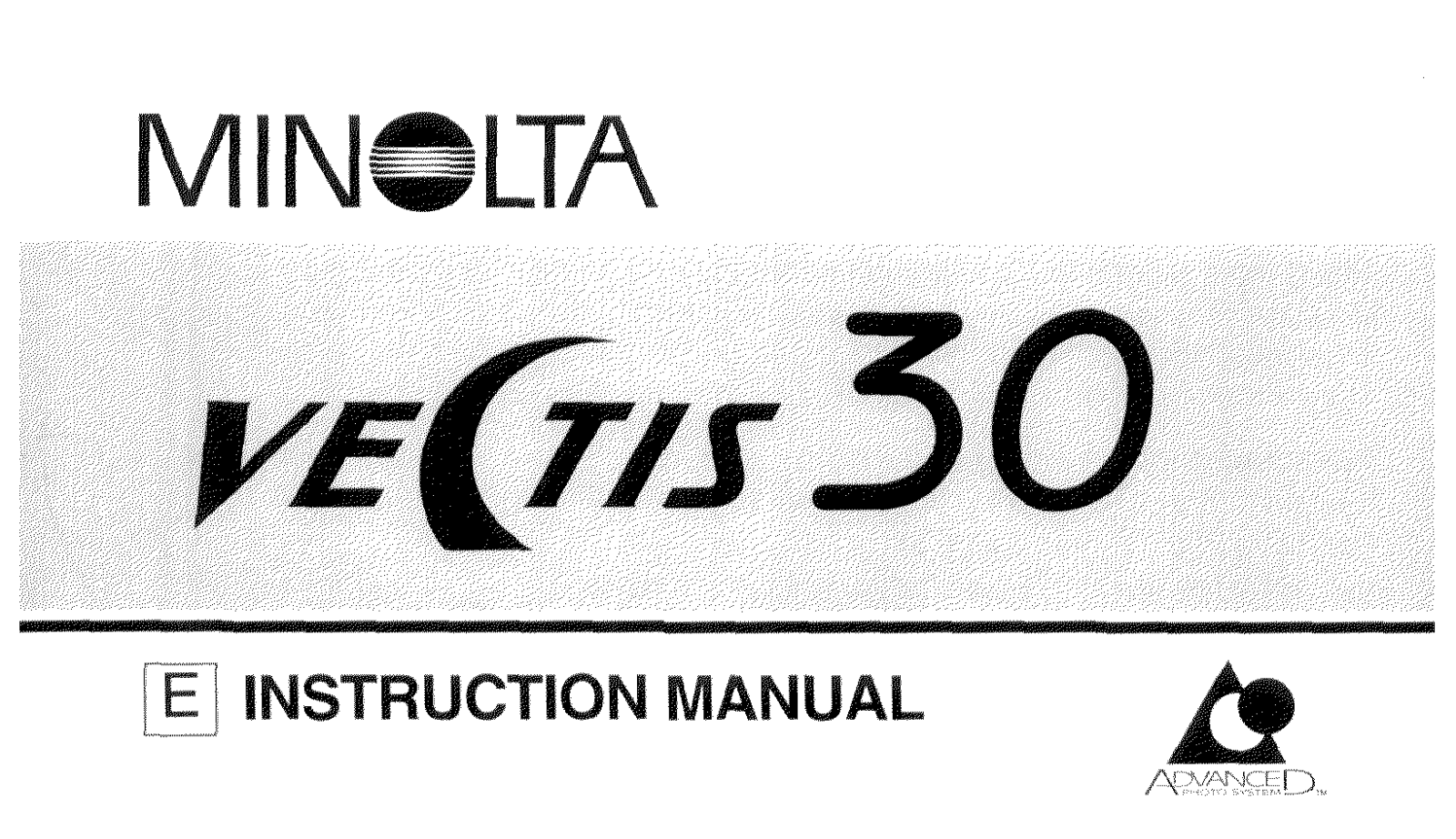 MINOLTA Vectis 30 Instruction Manual