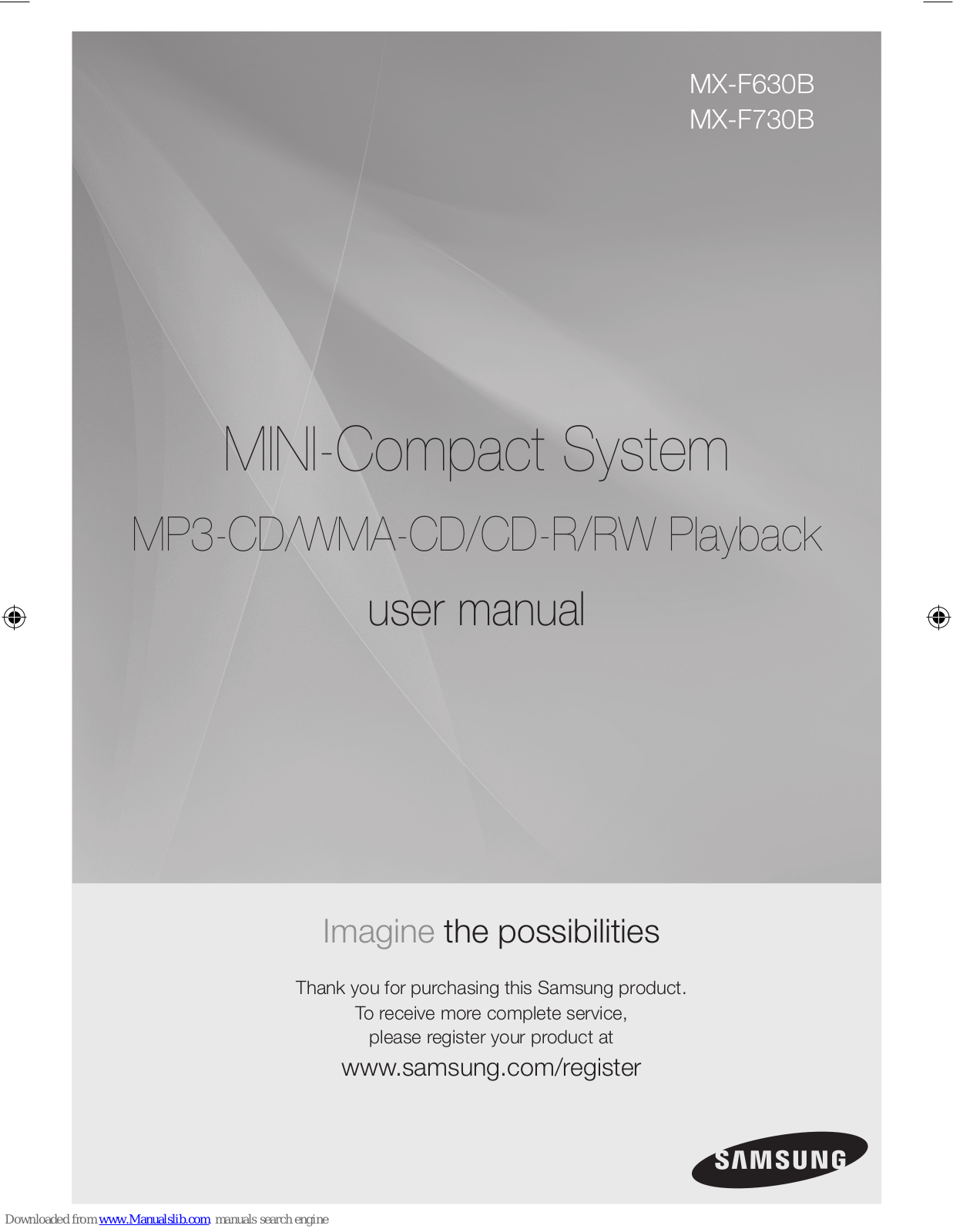 Samsung MX-F630B, MX-F730B User Manual