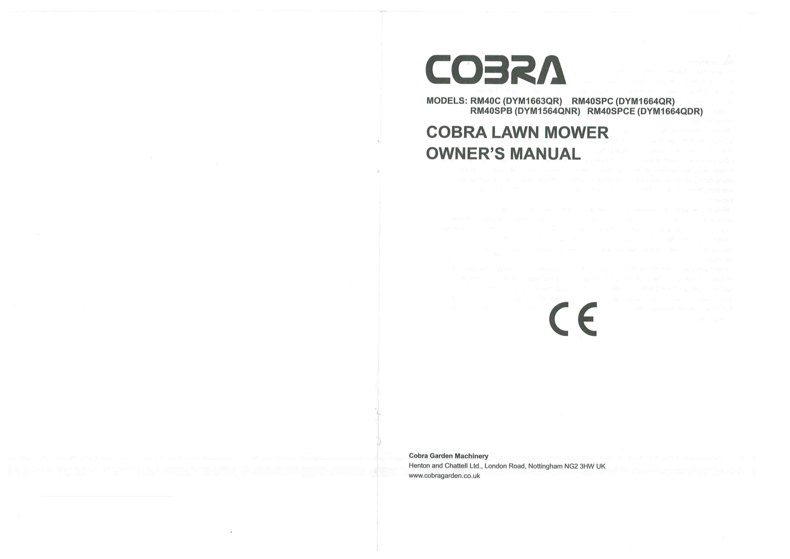 Cobra RM40SPB, RM40SPCE User Manual