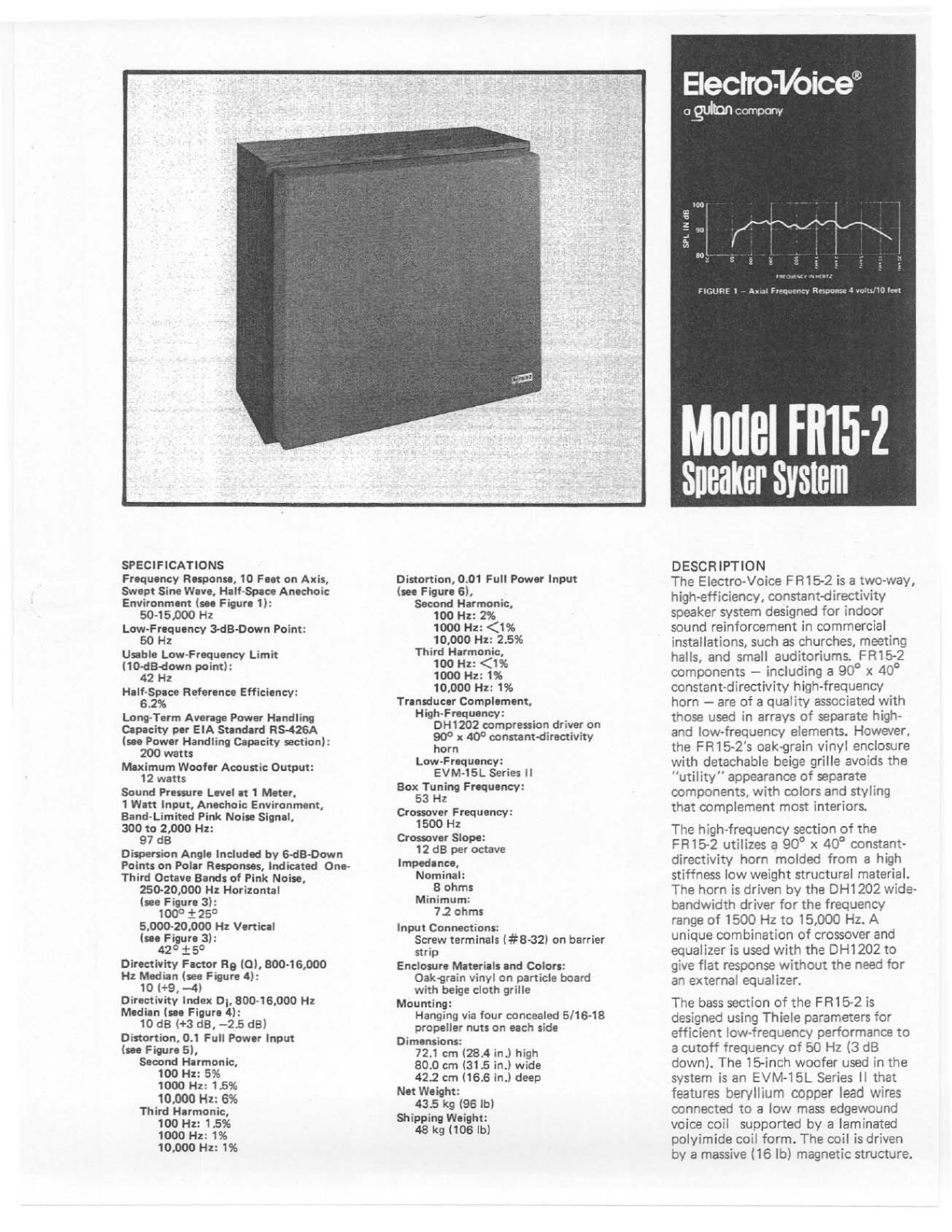 Electro-Voice FR15-2 User Manual