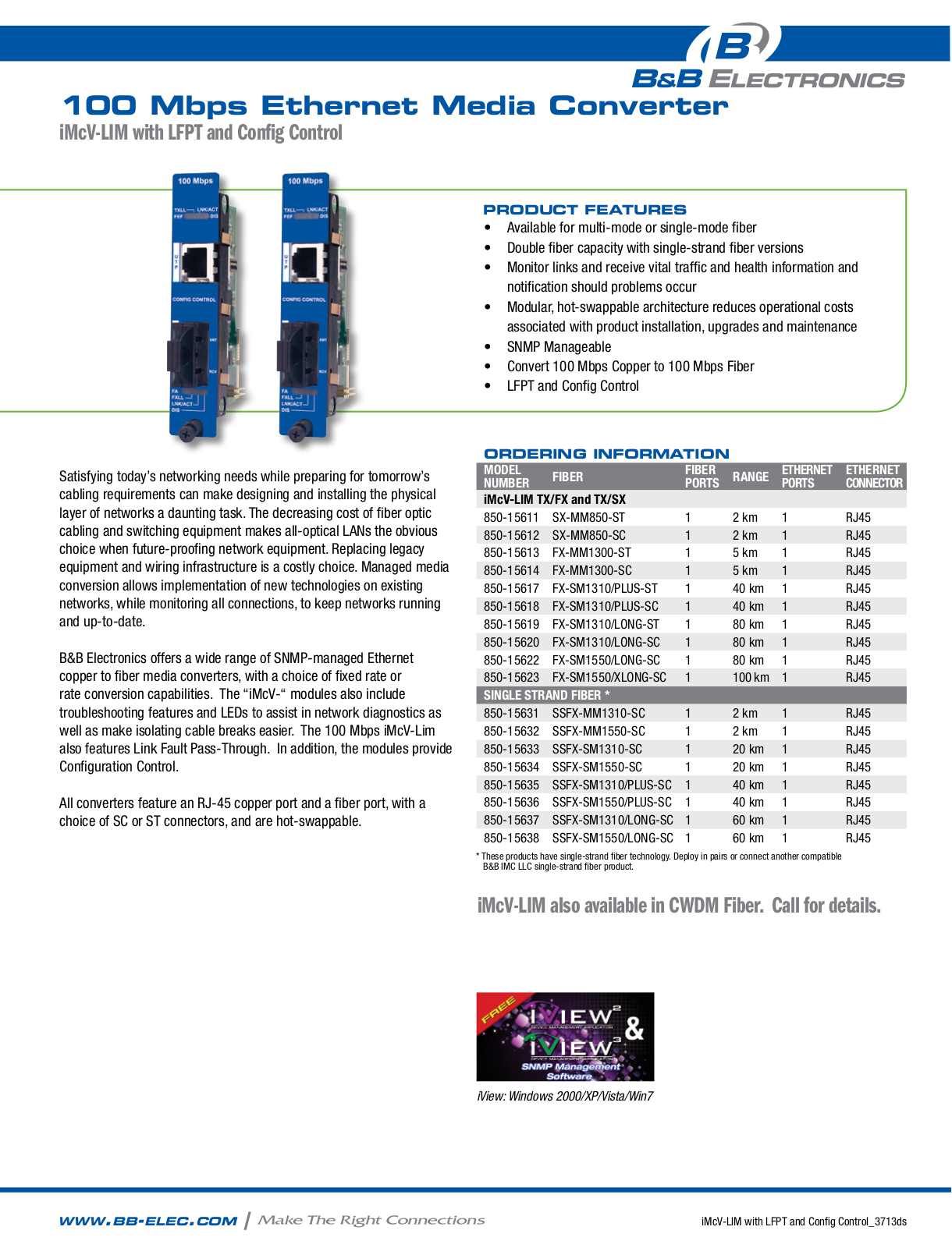 B&B Electronics 850-15611-38 Datasheet