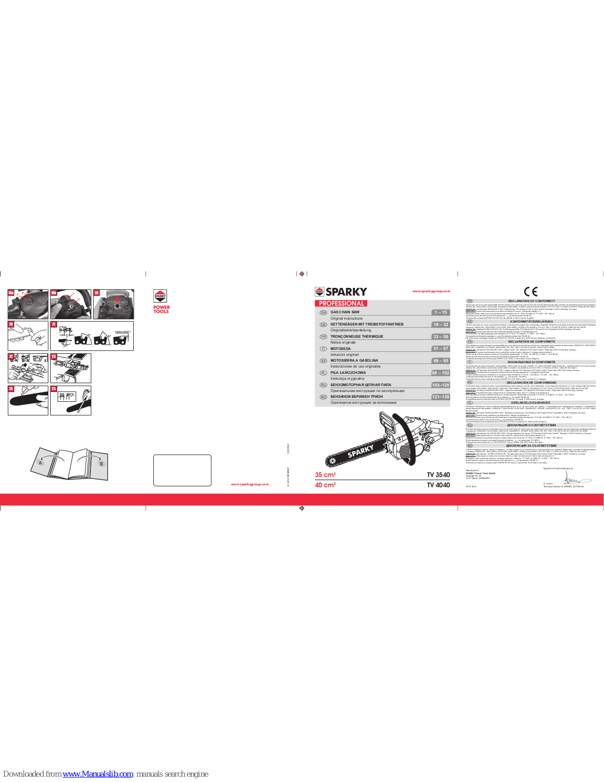 Sparky Group TV 3540, TV 4040 Original Instructions Manual