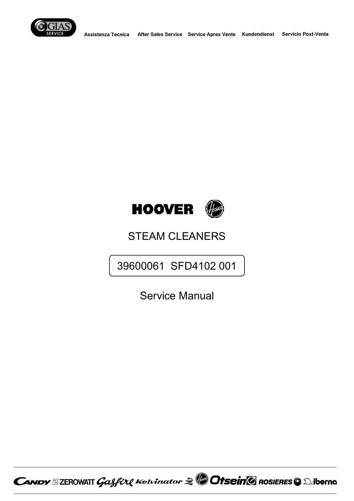 Hoover 39600061, SFD4102 001 Service Manual