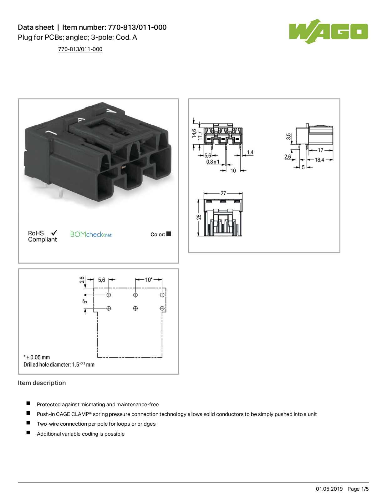 Wago 770-813/011-000 Data Sheet