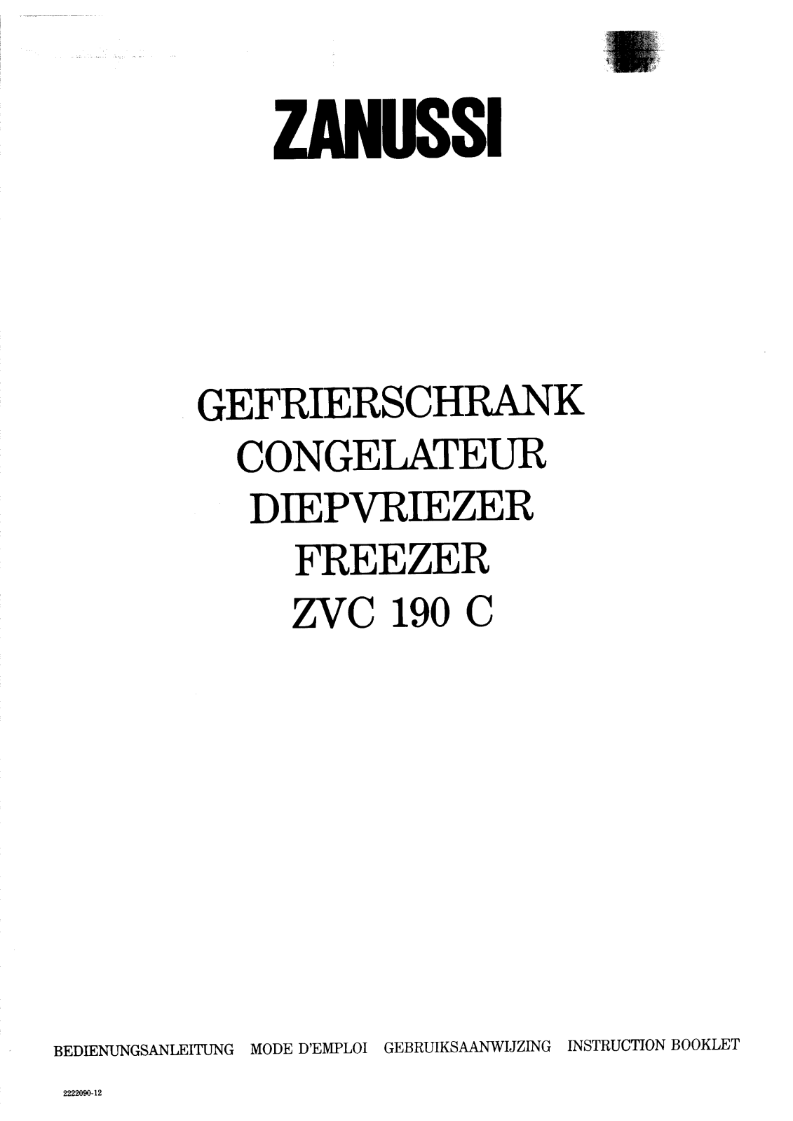 Zanussi ZVC190C User Manual