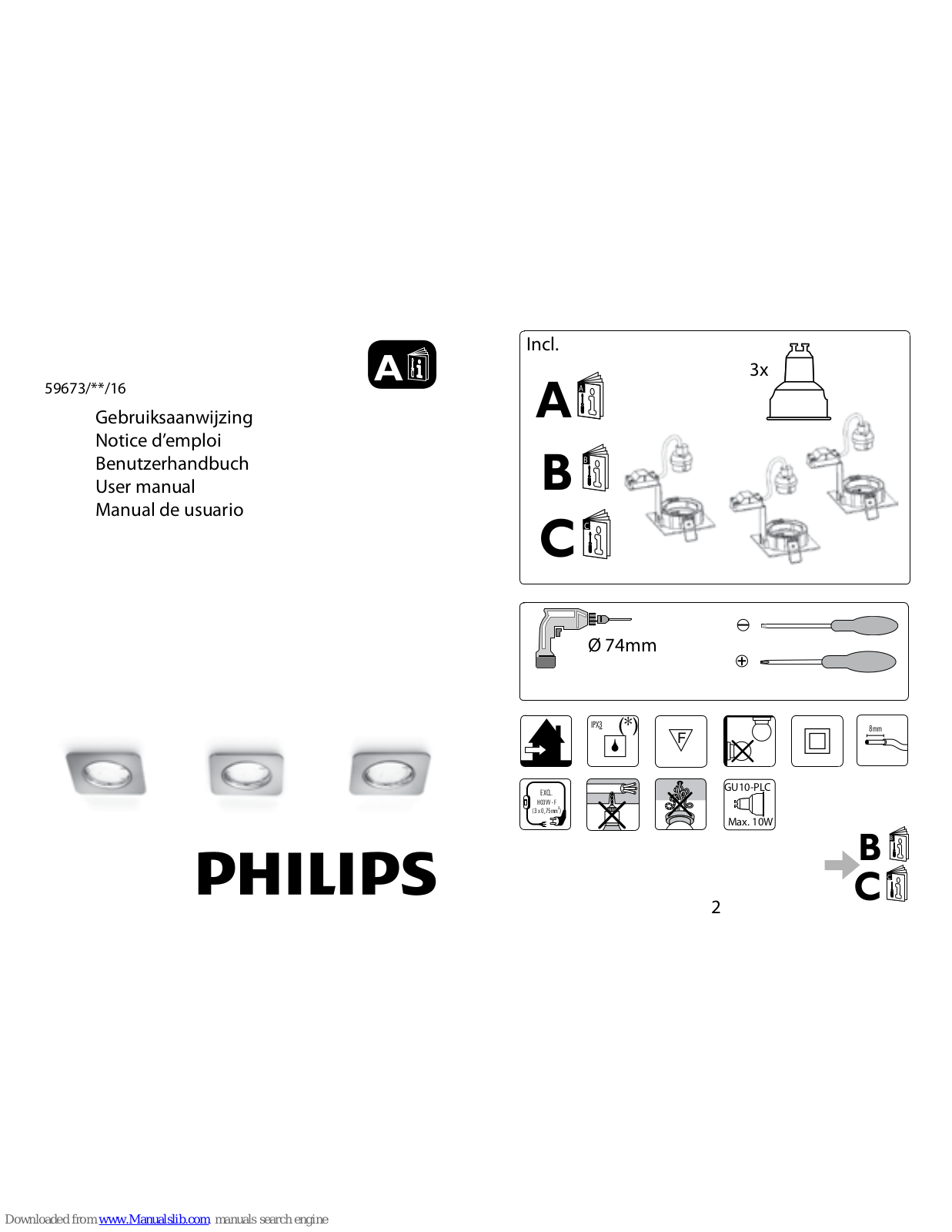 Philips 59673-17-16, 59673-31-16, 59673/**/16 User Manual