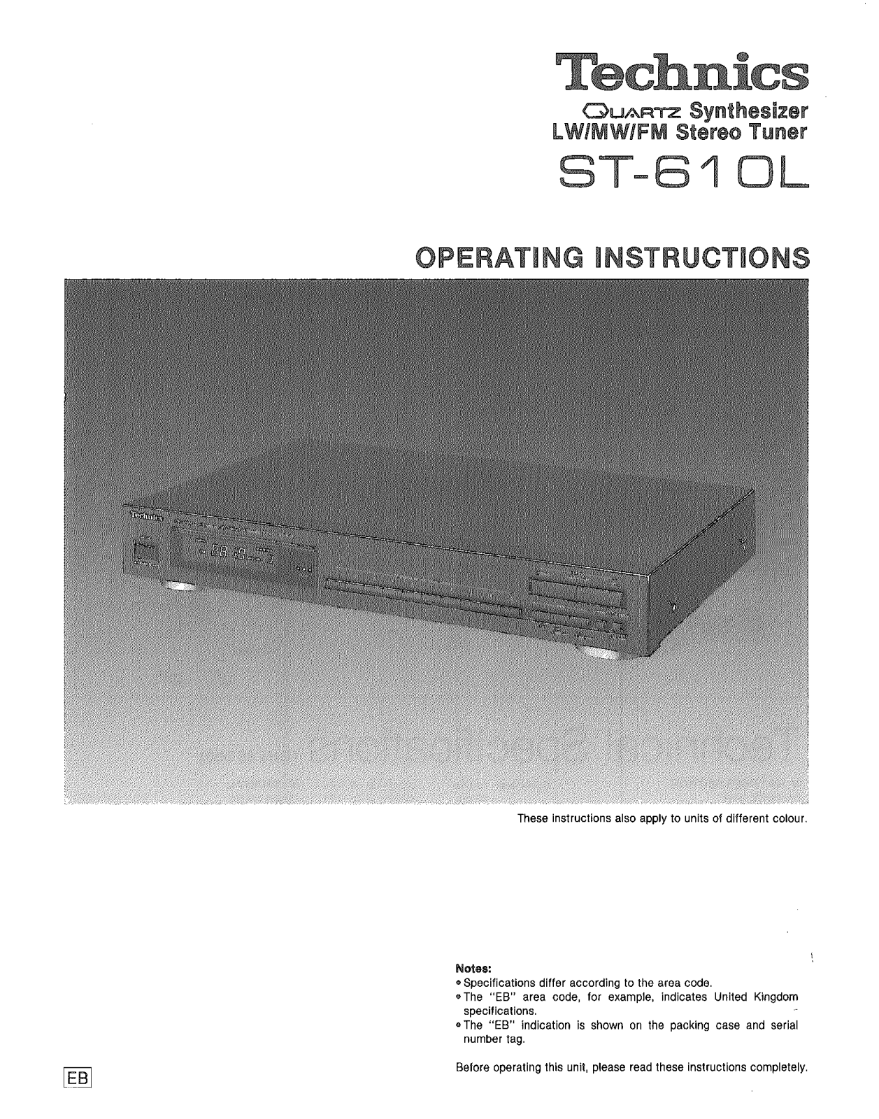 Panasonic ST610L User Manual