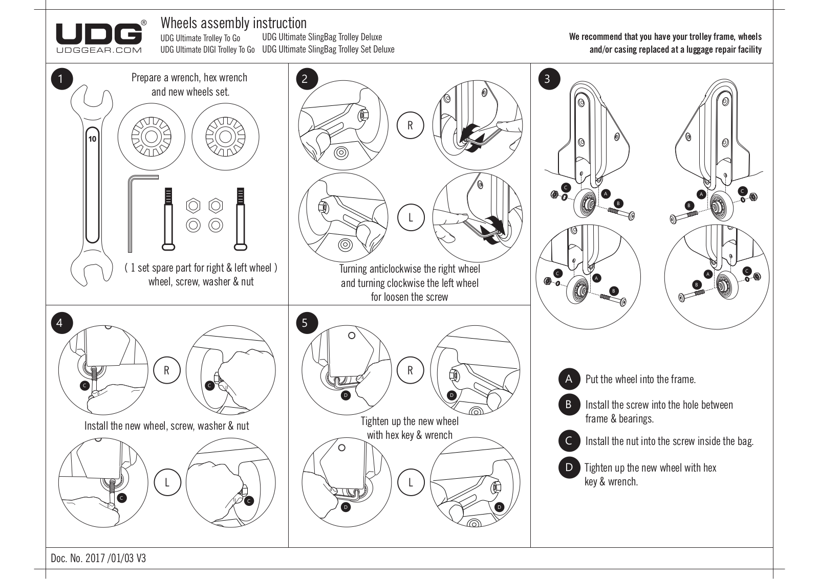 UDG Ultimate DJ Gear UDG Ultimate Slingbag Trolley Deluxe, UDG Ultimate Slingbag Trolley Set Deluxe, UDG Ultimate Trolley to go, UDG Ultimate DIGI Trolley to go User Guide