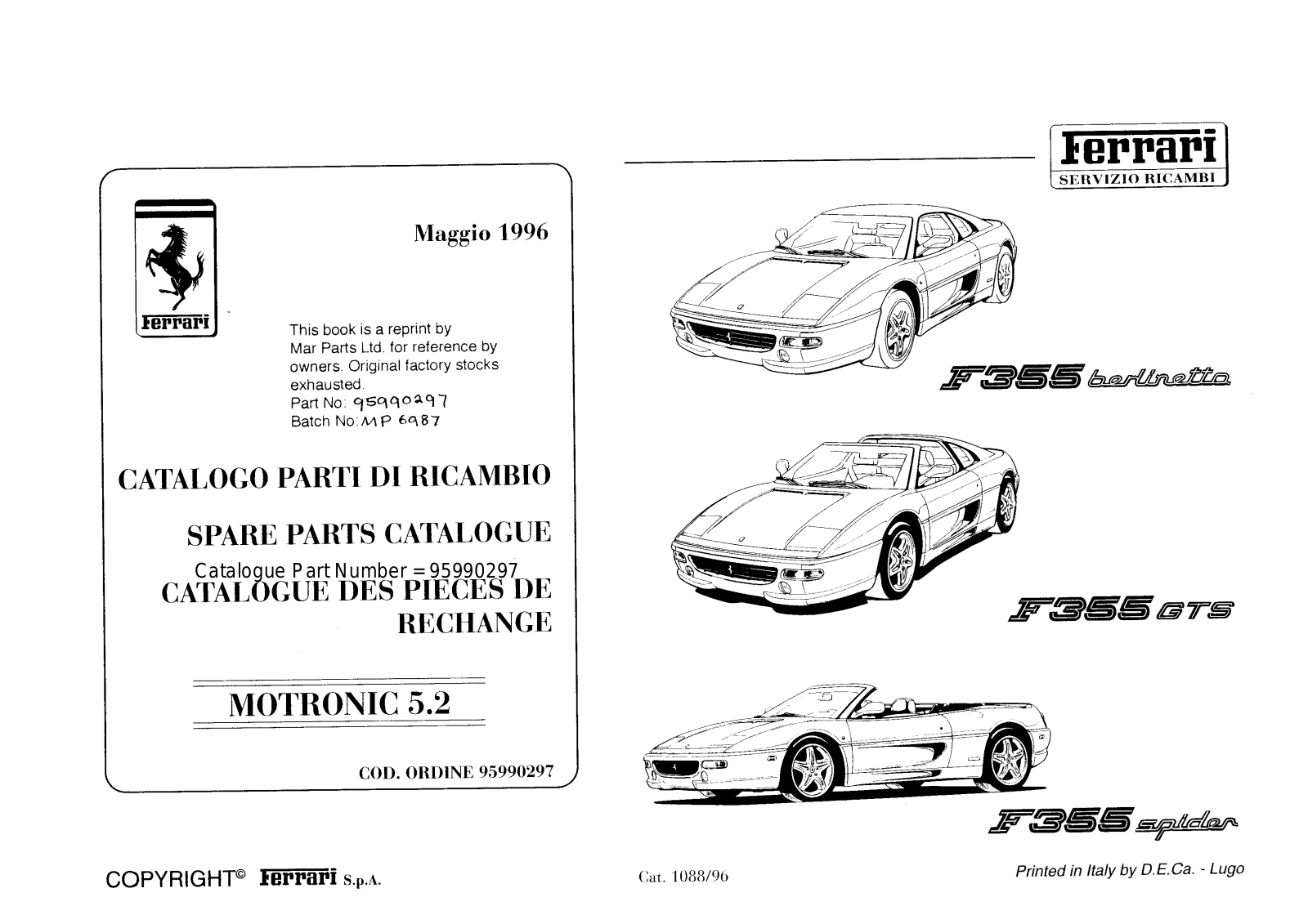 Ferrari F355 1996 User Manual