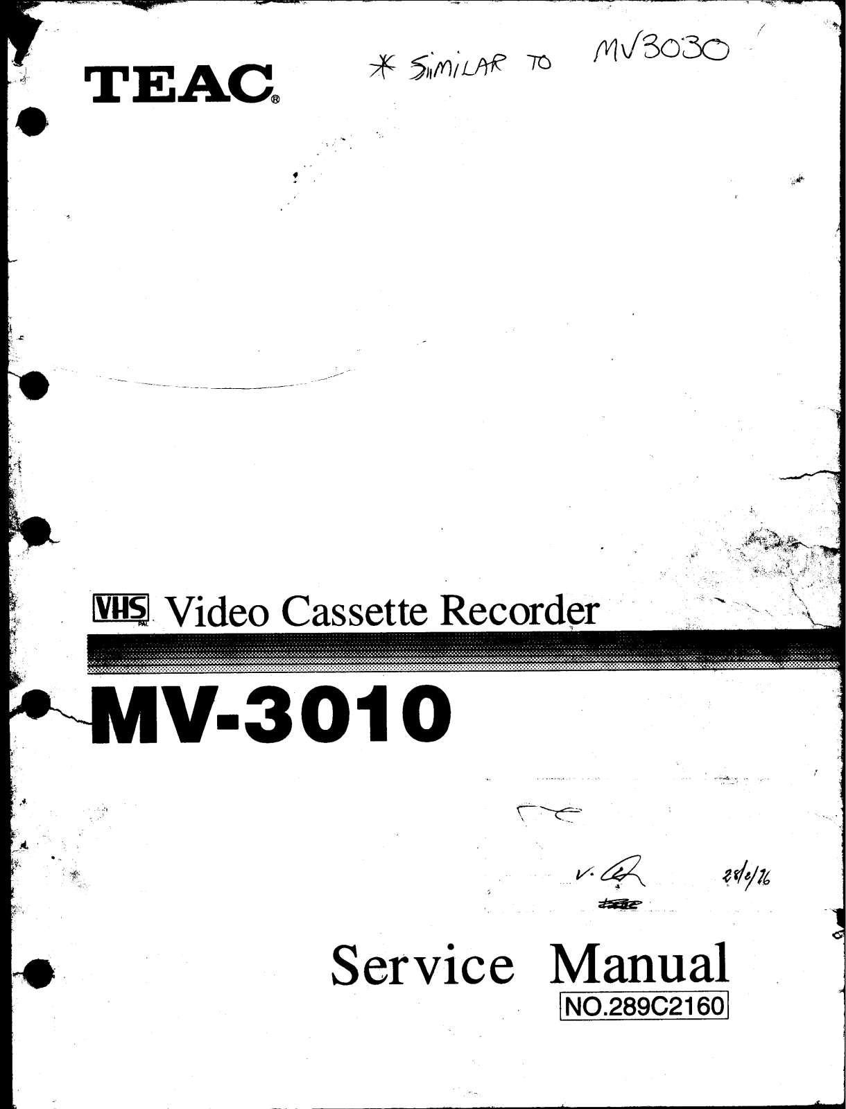 TEAC MV-3010 Service manual