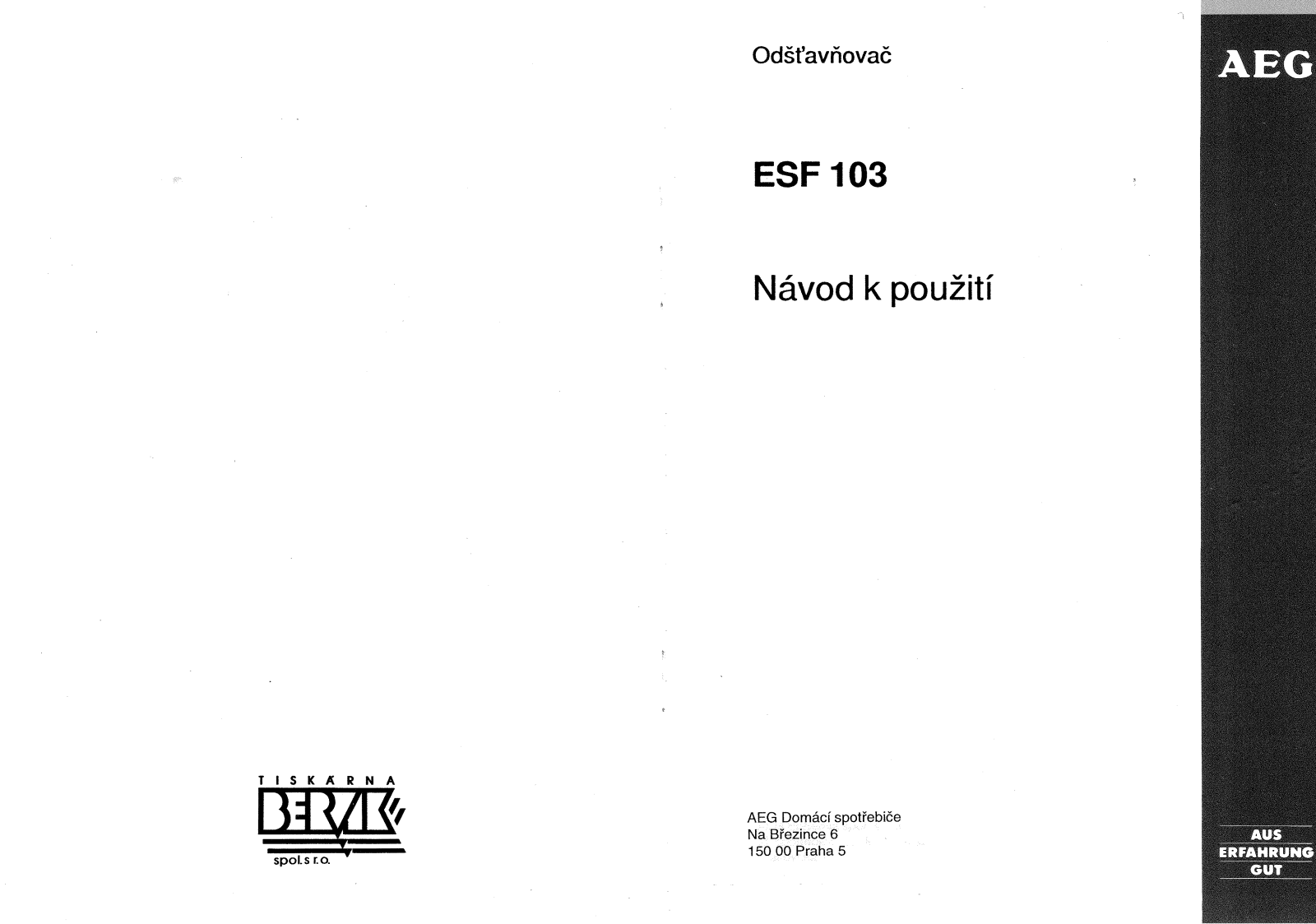 AEG ESF 103 User Manual