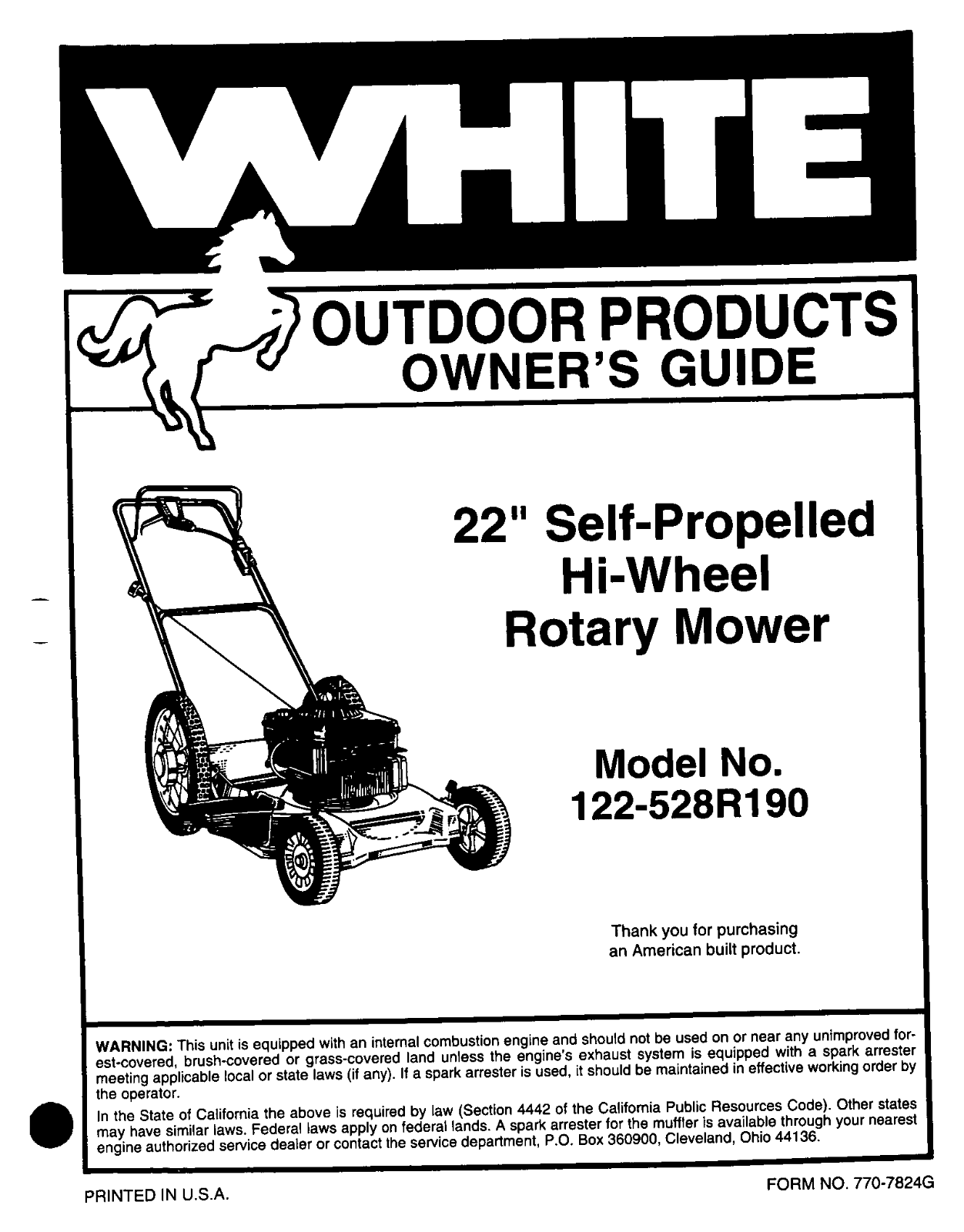 White 122-528R190 User Manual